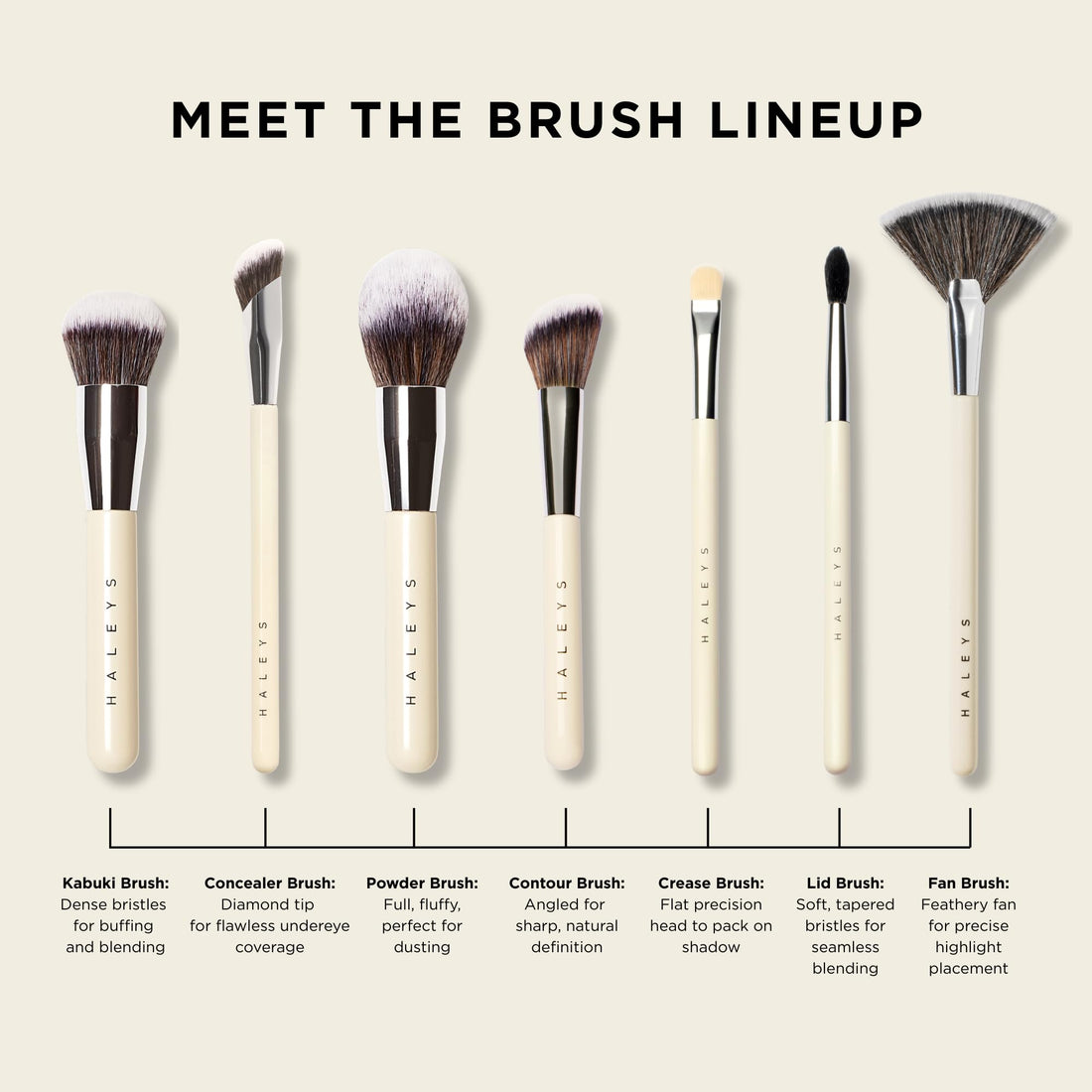 Haleys Beauty Kabuki Foundation Brush For Applying Powder, Foundation, Bronzer, Blush, and Mineral Make up, Soft Bristles, Seamless Blending, Makeup Brushes Essential, Vegan & Cruelty Free