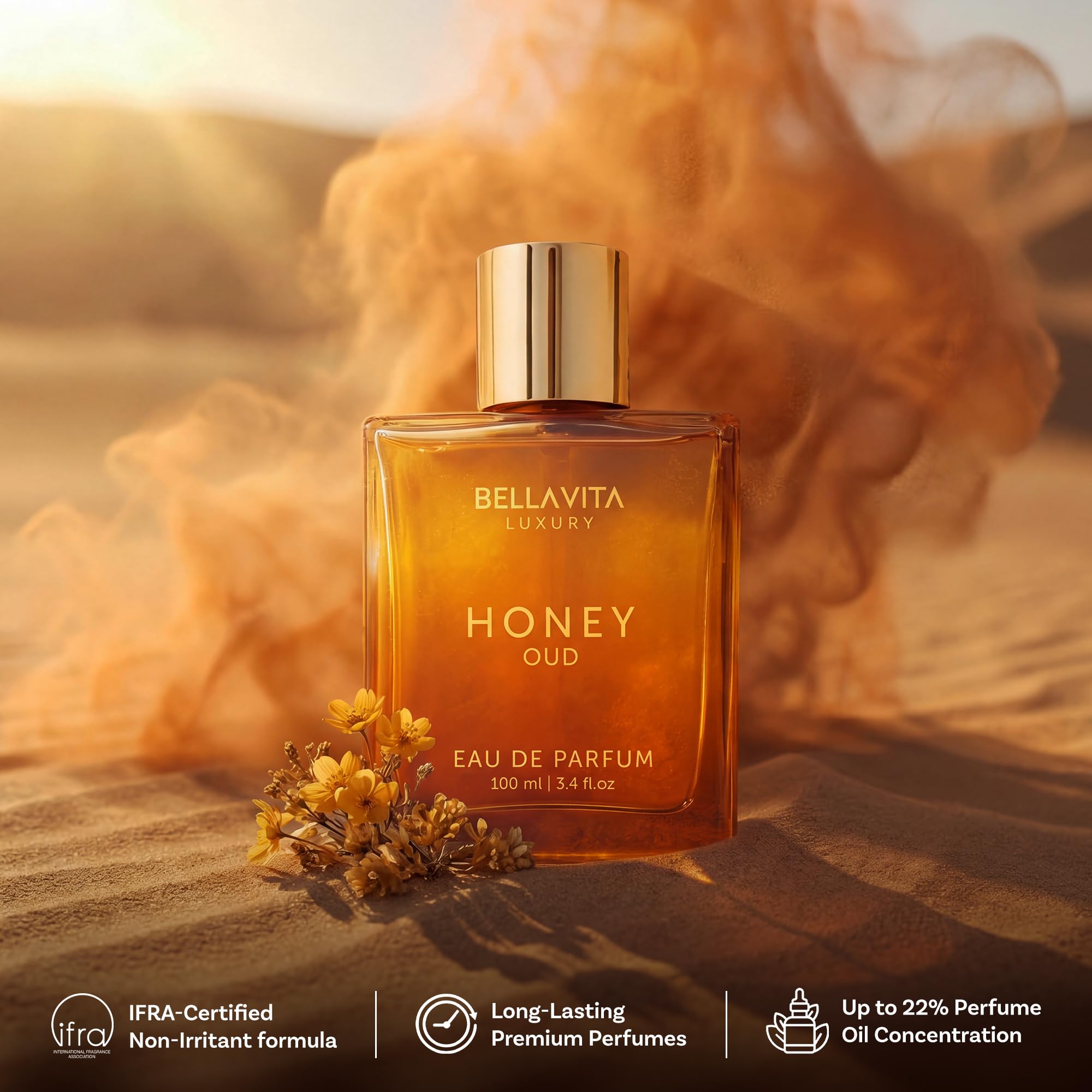 Bellavita Luxury DATE Eau de Parfum | 100 ml (3.4 fl.oz.) | Perfume for Women | Floral, Pink Pepper, Jasmine, and Moss Notes | Long Lasting Fragrance | Mother's Day Present