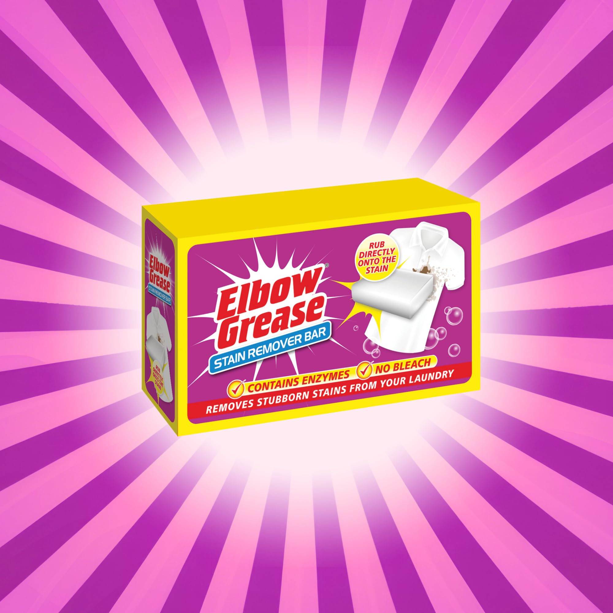 Elbow Grease Stubborn Stain Remover Bar - Removes Stubborn Stains From Laundry | No Bleach (100g Bar) Halalzen
