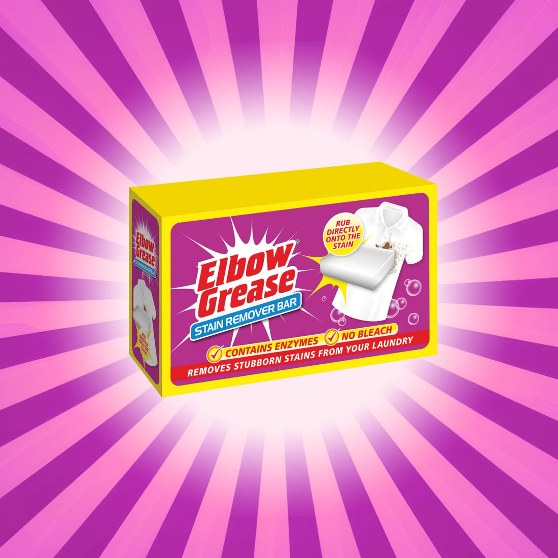 Elbow Grease Stubborn Stain Remover Bar - Removes Stubborn Stains From Laundry | No Bleach (100g Bar) Halalzen