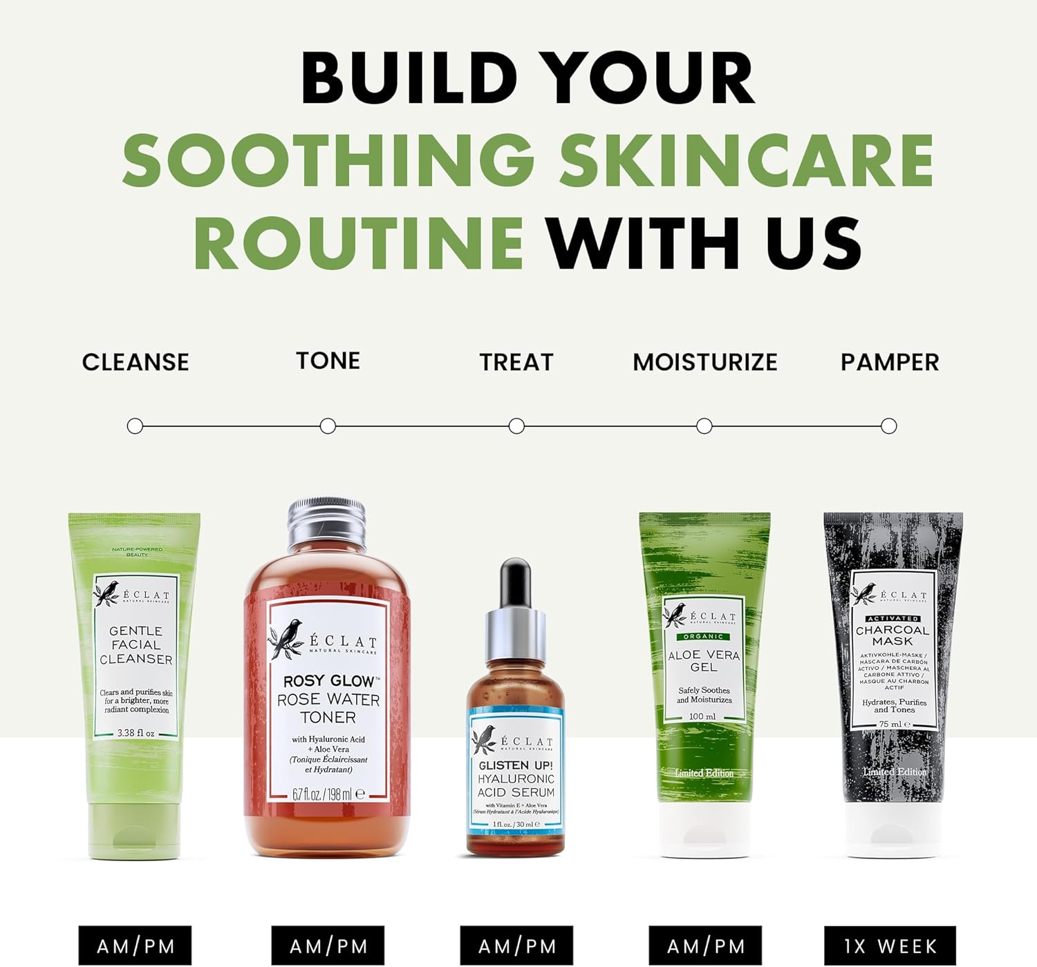 Gentle Facial Cleanser - Green Tea + Aloe Vera, Vitamin C & E, All Natural Face Wash for Deep Cleansing - Hydrating & Nourishing Green Tea Cleanser, Moisturizing Face Wash for All Skin Type