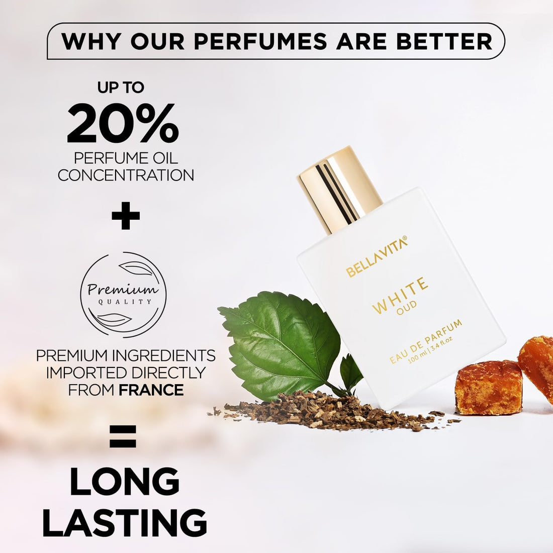 Bellavita Luxury DATE Eau de Parfum | 100 ml (3.4 fl.oz.) | Perfume for Women | Floral, Pink Pepper, Jasmine, and Moss Notes | Long Lasting Fragrance | Mother's Day Present