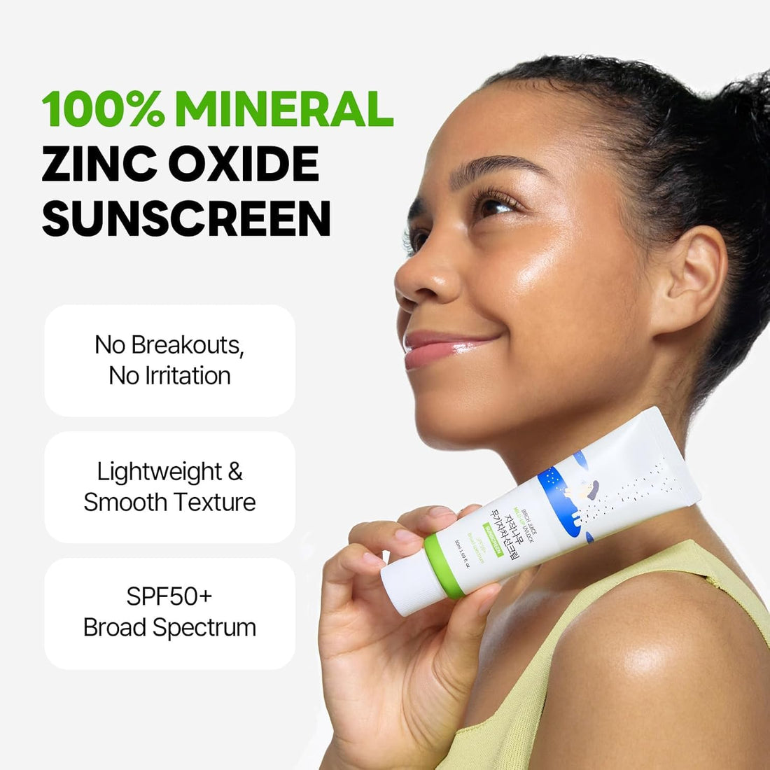 ROUND LAB Birch Juice Moisturizing Sunscreen SPF 50, Hydrating Lotion-like Lightweight Glow Sunscreen for Sensitive Skin, No White Cast, Fragrance-Free, Protector Solar, Korean Sunscreen, 50ml