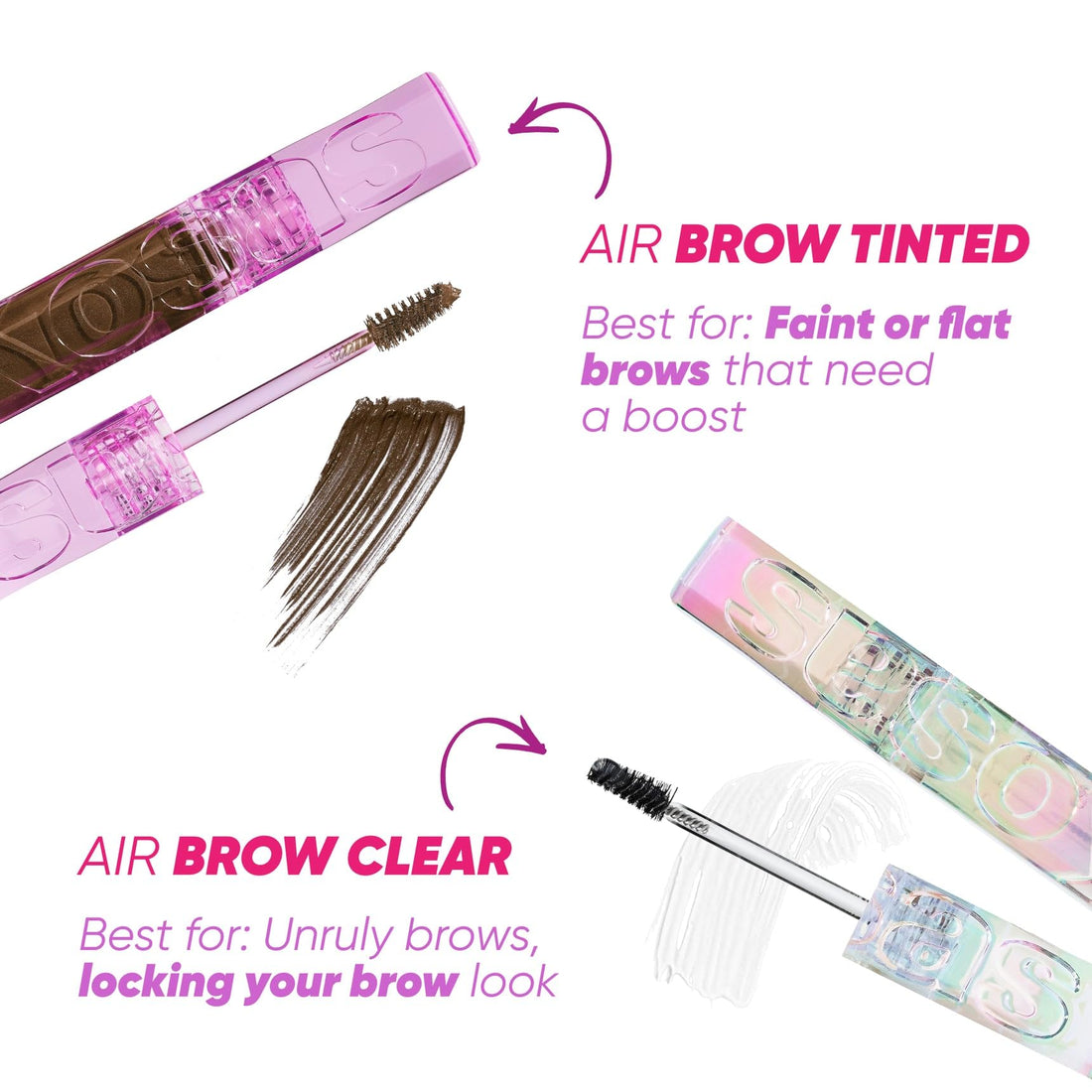 Kosas Air Brow Tinted Eyebrow Gel – Volumizing Brow Gel with Flexible Long-Lasting Hold, Soft Brown
