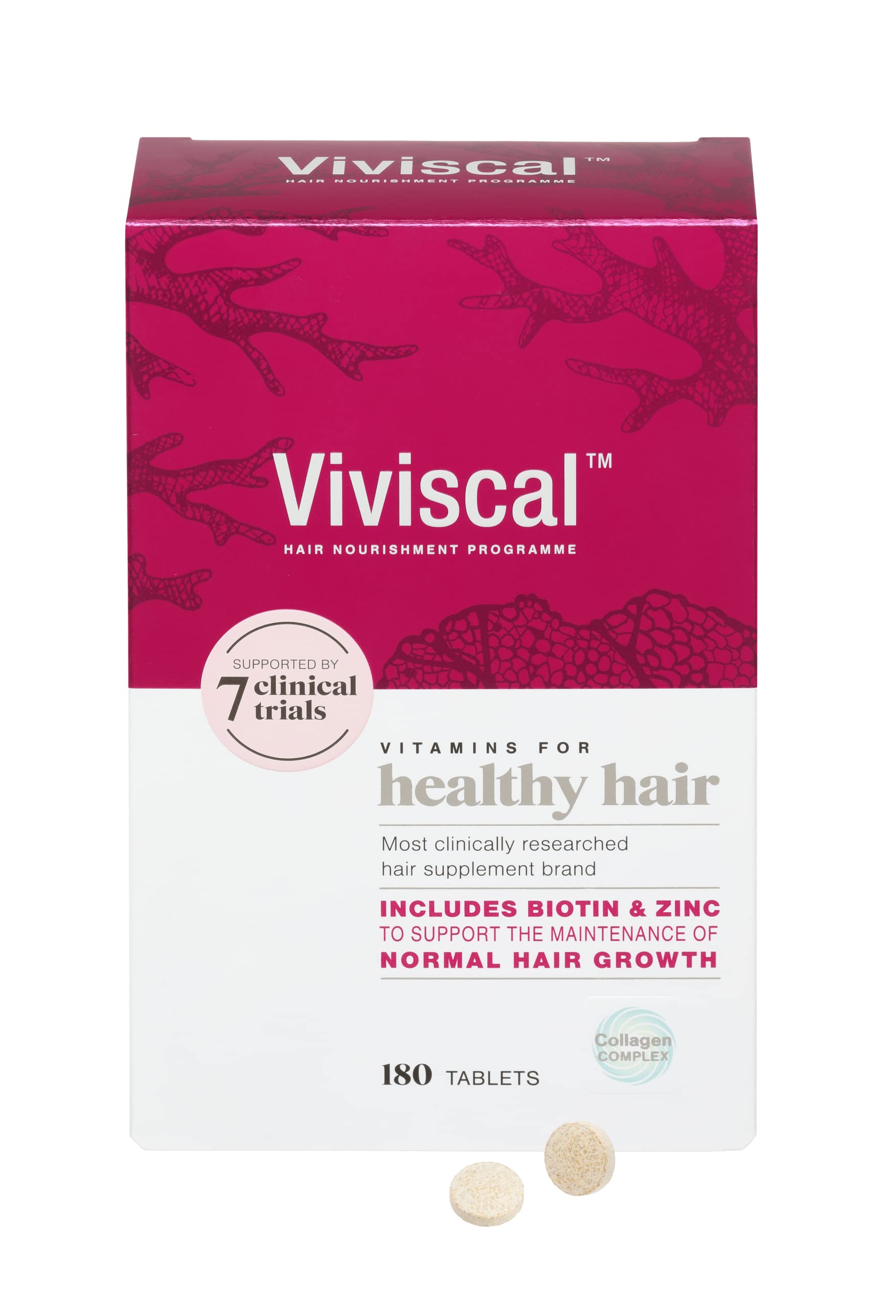 Viviscal Hair Growth Supplement for Women, 60 Tablets, with Biotin, Zinc & Marine Protein Complex AminoMar C, Supports Healthy Hair Growth, 1 month supply