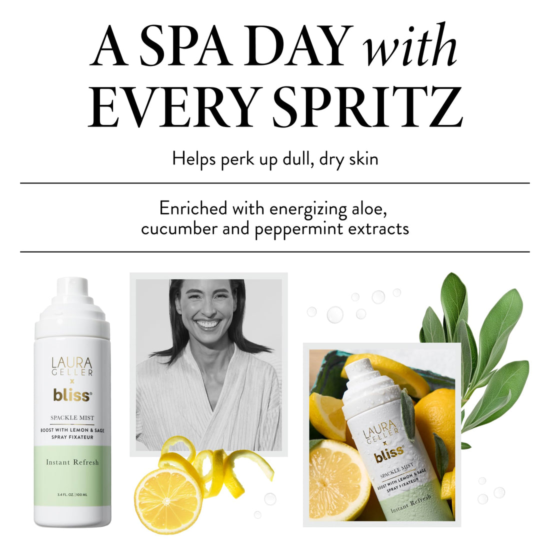 LAURA GELLER NEW YORK Spackle Mist Boost Setting Spray with Electrolytes - Long-Lasting Makeup Spray with Blue Light Protection - Dewy Skin Makeup Setting Spray