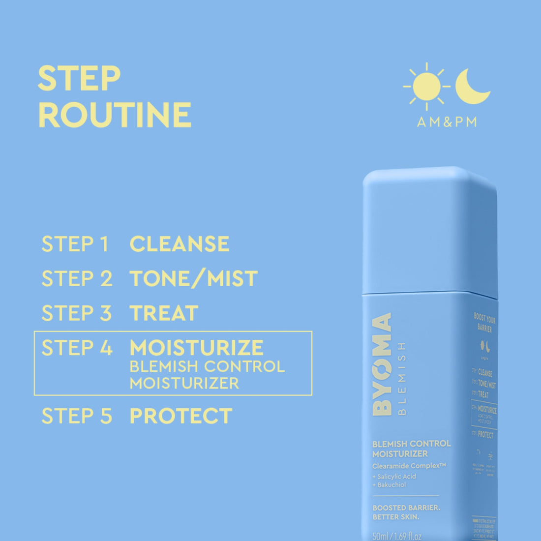BYOMA Moisturising Gel Cream (50ml) Lightweight Oil Free Daily Moisturiser with Barrier Repair, Niacinamide and Green Tea, for All Skin Types - Alcohol Free, Vegan