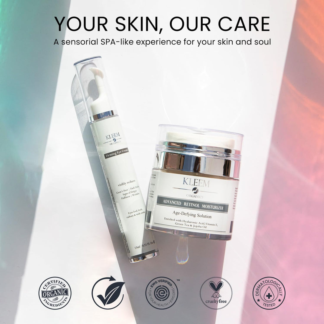 Kleem Retinol Night Cream – Anti Wrinkle Face Cream with Hyaluronic Acid & Panthenol – Anti Aging Cream for Fine Lines, Dark Spots & Uneven Skin Tone – Gentle Formula, 50ml