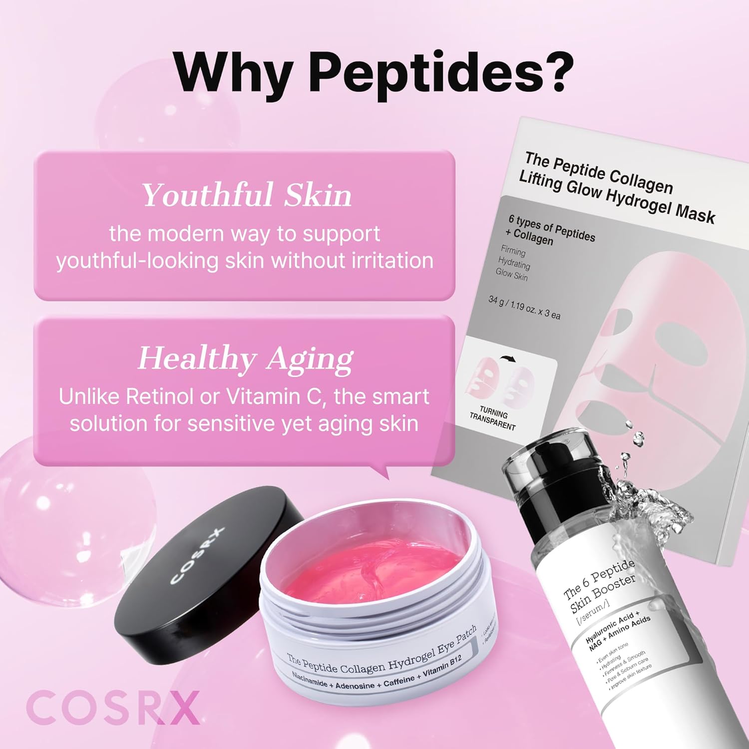 COSRX 6 Peptide Collagen Serum Face Toner with Niacinamide & Hyaluronic Acid, Hydrating & Firming Korean Essence, Anti-Wrinkle & Pore-Tightening Serum For Plump & Even Skin Tone, Korean Skincare 150ml