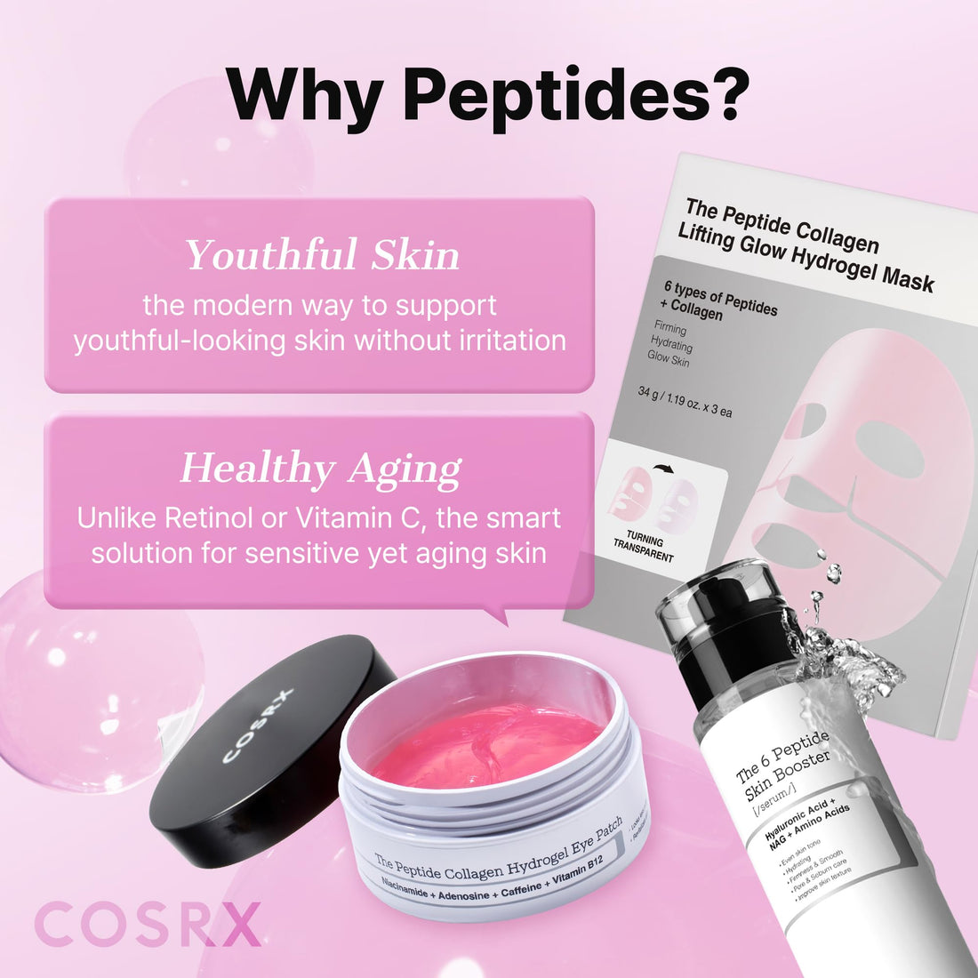 COSRX 6 Peptide Collagen Serum Face Toner with Niacinamide & Hyaluronic Acid, Hydrating & Firming Korean Essence, Anti-Wrinkle & Pore-Tightening Serum For Plump & Even Skin Tone, Korean Skincare 150ml