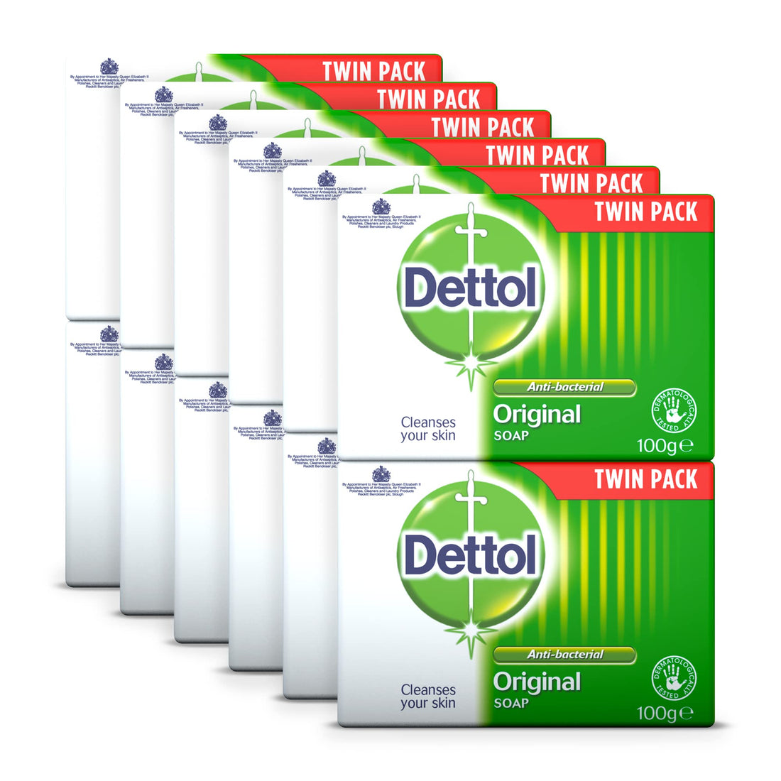 Dettol Antibacterial and Moisturings Bar Soap Original, Pack of 12 Halalzen