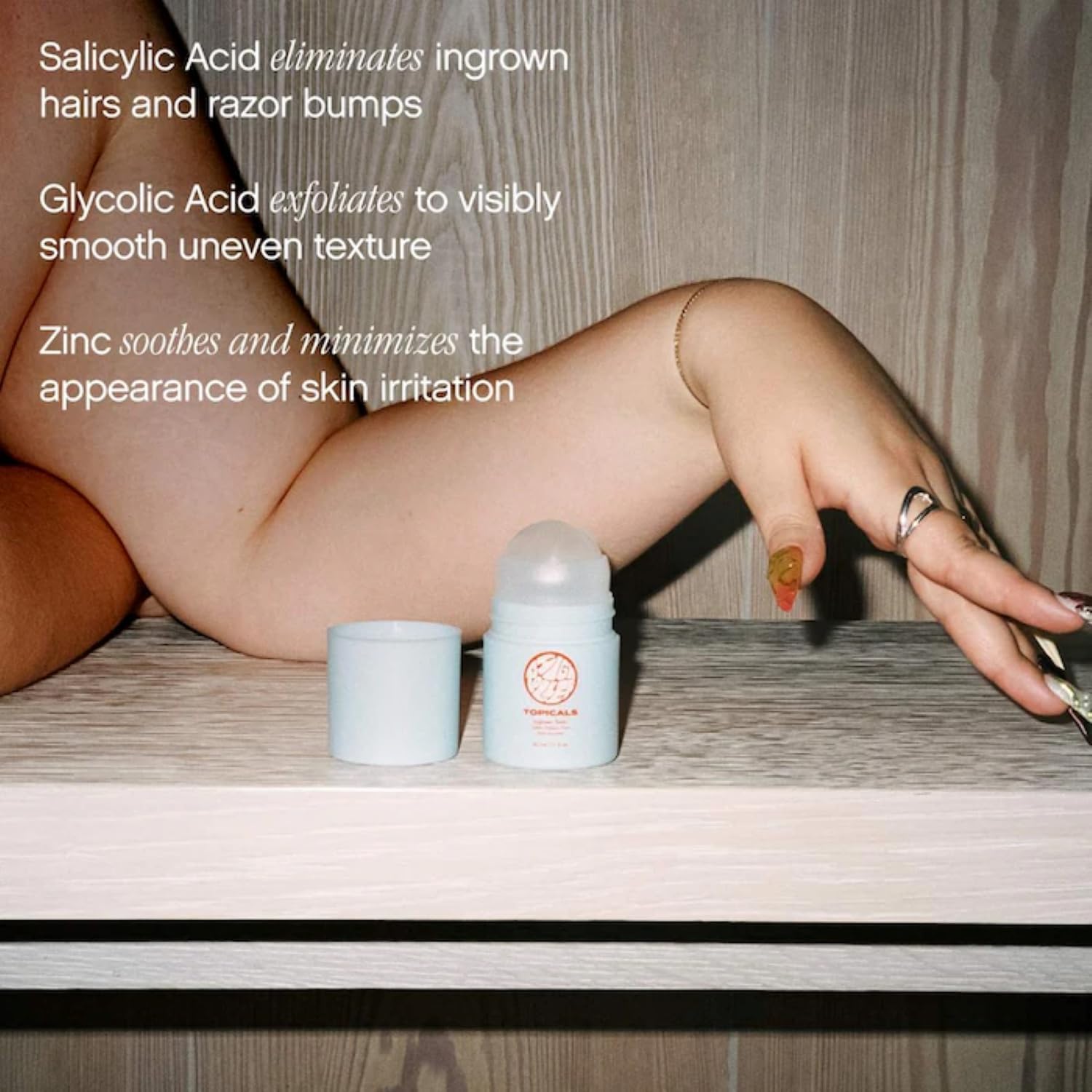 Topicals High Roller Ingrown Hair Serum | Roll-on Tonic to Soothe and Calm Irritated Skin on Face, Armpits and Bikini Areas | Contains Salicylic and Glycolic Acid | Vegan and Cruelty-Free (1.7 Fl Oz) Halalzen