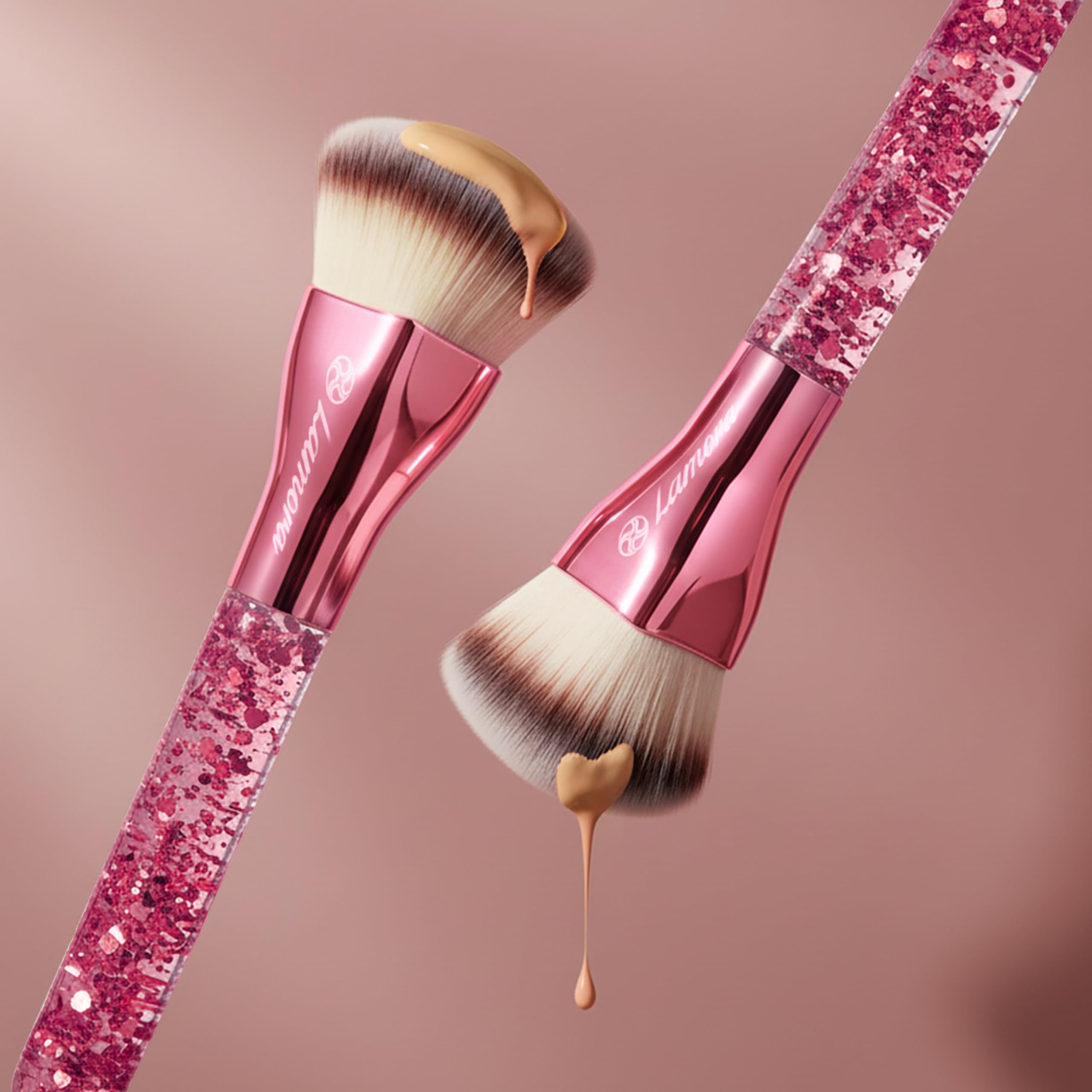 LAMORA Concealer Makeup Brush Under Eye - Angled Flat Top Kabuki Nose Contour Brush - Ideal for Concealing Blending Setting Buffing with Powder Liquid Cream Cosmetic - Small Makeup Foundation Brush Halalzen