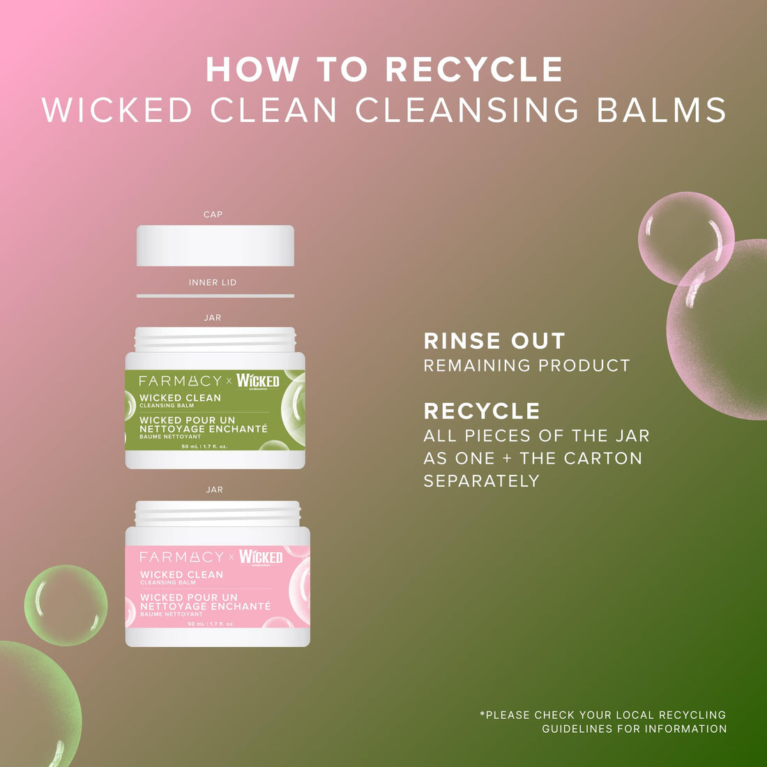 Farmacy Makeup Remover Cleansing Balm - Green Clean Waterproof Makeup Remover + Oil Based Cleanser - Gentle Exfoliating Double Cleanser - Melts From Balm to Milky Lather (30ml) Halalzen