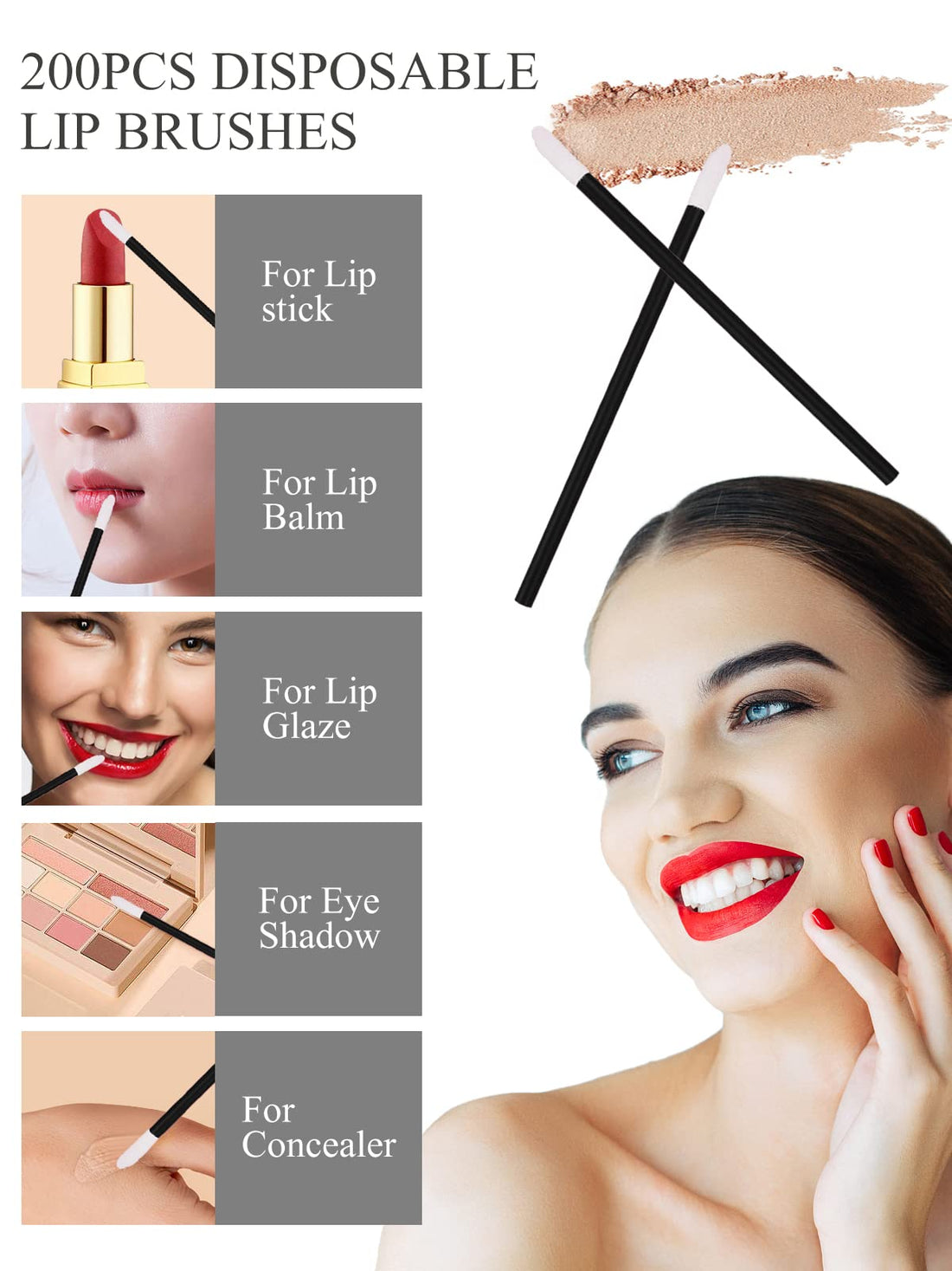 Yokilly 300PCS Disposable Mascara Wands Lip Wands Set,100Pcs Eyelash Brush/100Pcs Lip Brush/100PCS Micro Brushes,Makeup Tool Kit with Organizer Box Halalzen