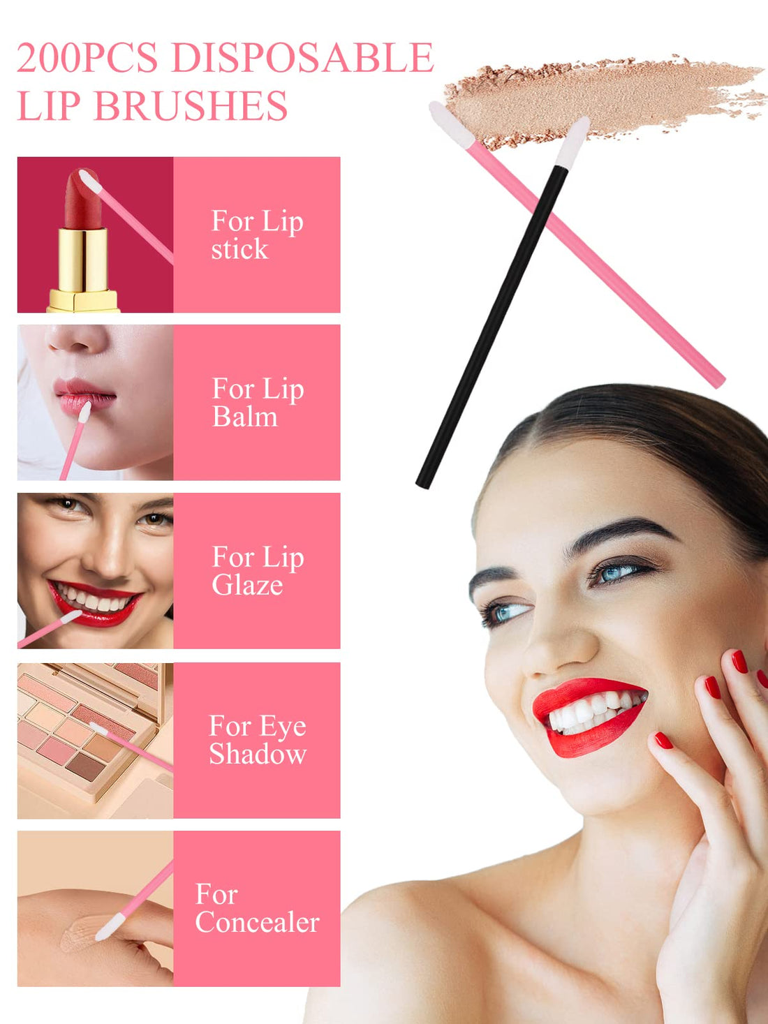 Yokilly 300PCS Disposable Mascara Wands Lip Wands Set,100Pcs Eyelash Brush/100Pcs Lip Brush/100PCS Micro Brushes,Makeup Tool Kit with Organizer Box Halalzen