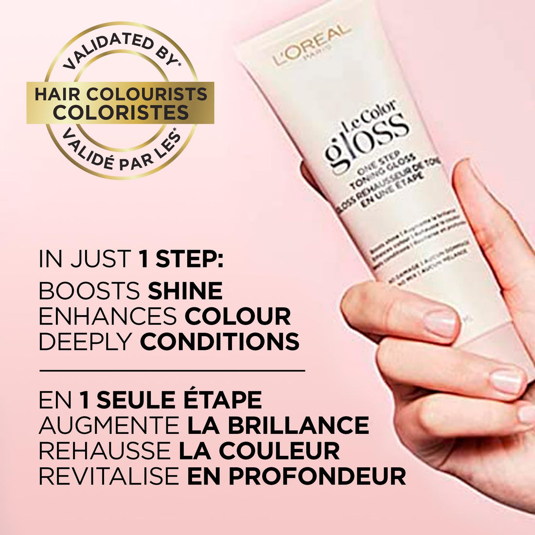 L’Oreal Paris Le Color Gloss One Step In-Shower Toning Hair Gloss for Bleached Hair, Neutralizes Brass, Conditions & Boosts Shine, Platinum Pearl, 4 Ounce