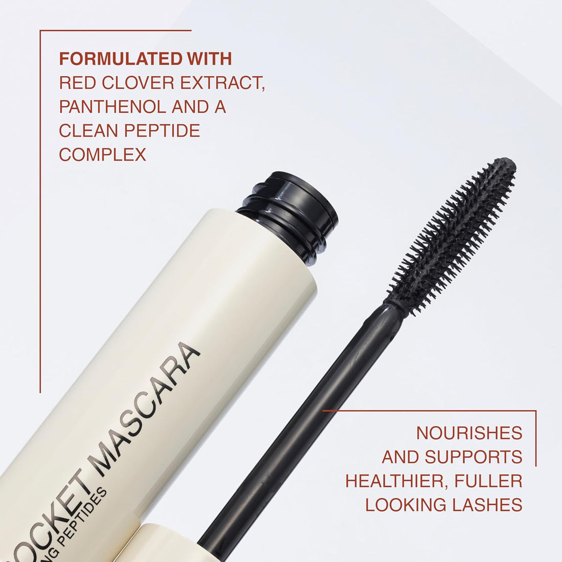 Freck Beauty LASHROCKET Mascara | Angereichert mit wimpernverstärkenden Peptiden, volumengebend, pflegend & nährend | Länger & stärker nach jeder Anwendung, wischfest, für alle Wimperntypen | Schwarz