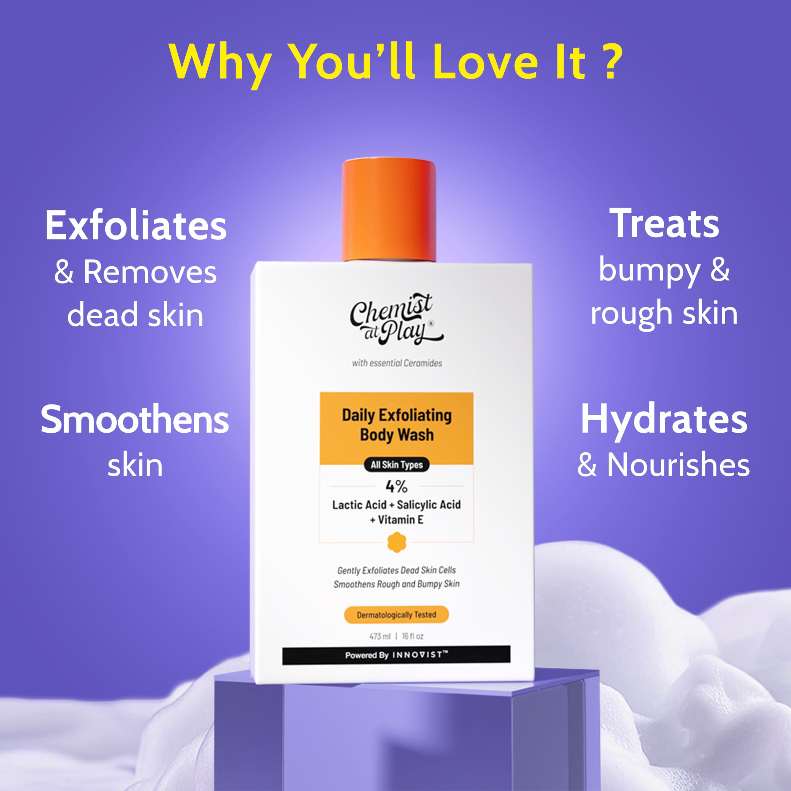 Chemist at Play Brightening Body Wash | Alpha Arbutin & Vitamin C | Fades Dark Spots & Evens Skin Tone | Glycolic Acid | Sulphate Free | 236ml