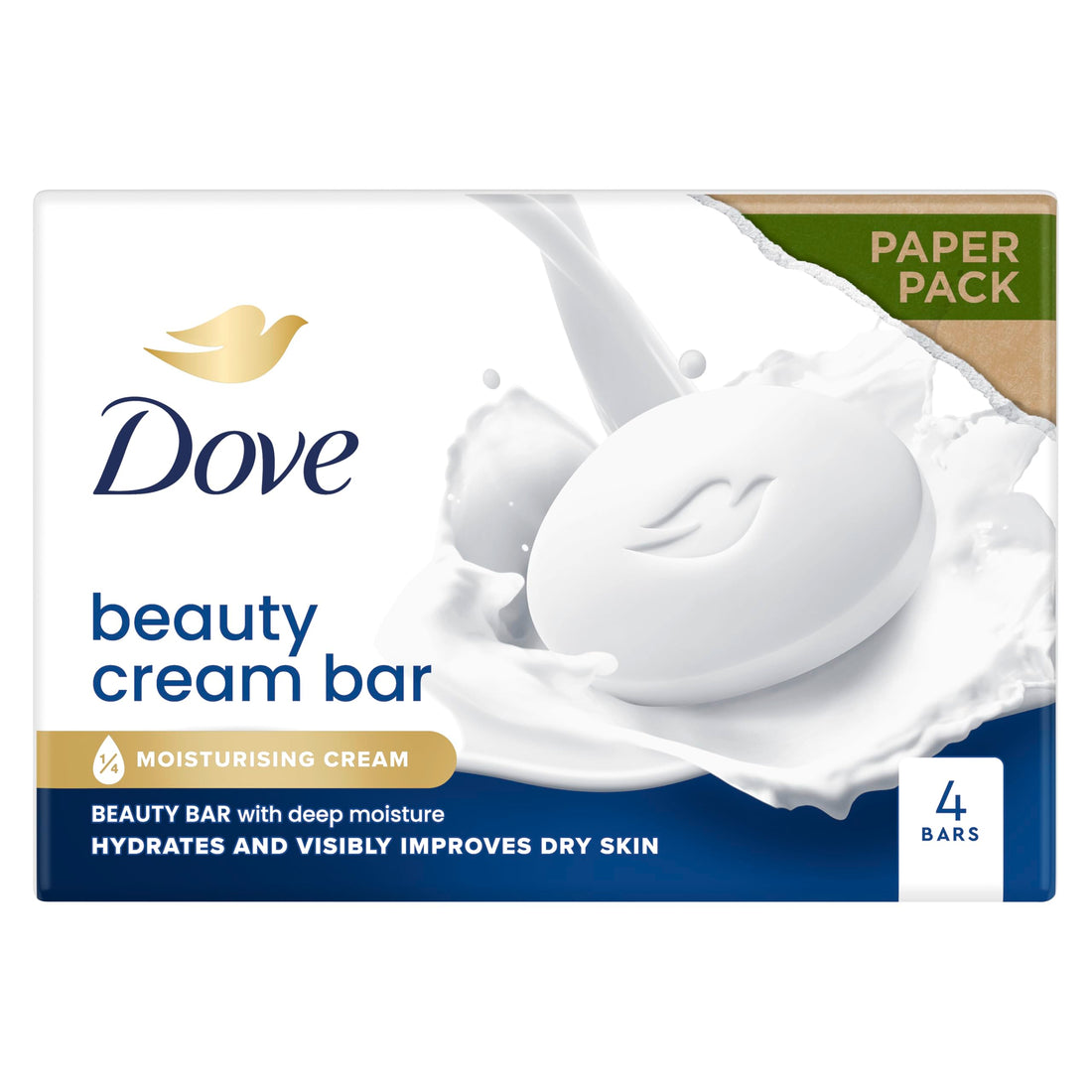 Dove Original Beauty Bar Soap with ¼ Moisturising Cream for Softer, Smoother, Healthier-Looking Skin 4x 90 g Halalzen