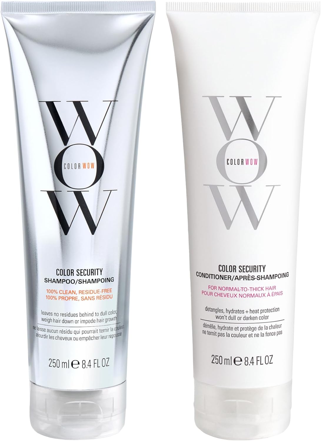 COLOR WOW Color Security Shampoo & Conditioner Duo – Sulphate-Free, Hydrating Cleanse + Moisture for Normal to Thick Hair | No Residue, Vegan, Cruelty-Free, 2 x 250ml Halalzen