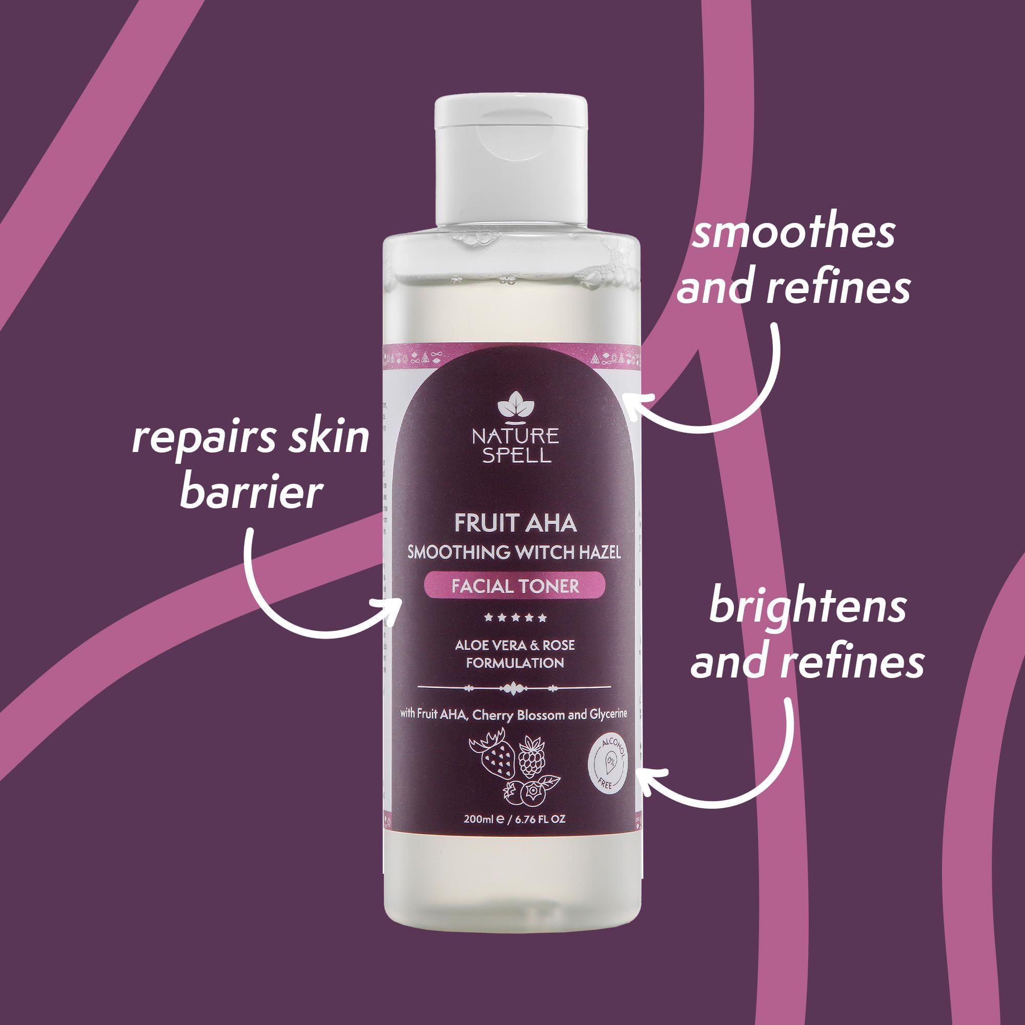Nature Spell Rose Water Facial Toner, Hydrates & Restores Skin pH Balance, Suitable for All Skin Types, Vegan, 200ml