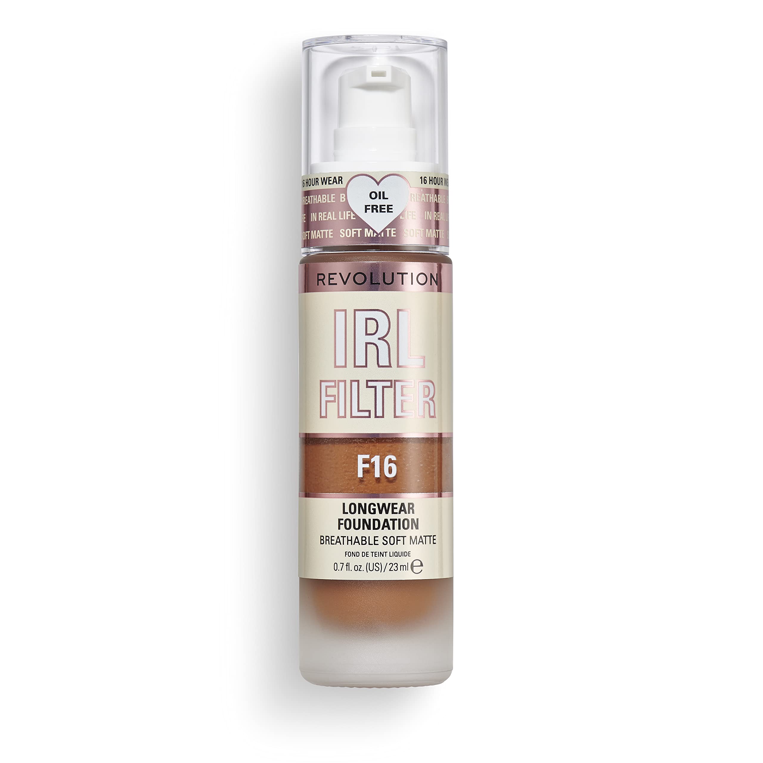 Makeup Revolution IRL Filter, Longwear Foundation, Medium to Full Coverage, Matte Finish, 16 Hour Wear, F5, Fair To Light Skin Tones, 23ml Halalzen