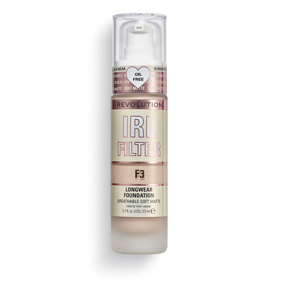 Makeup Revolution IRL Filter, Longwear Foundation, Medium to Full Coverage, Matte Finish, 16 Hour Wear, F5, Fair To Light Skin Tones, 23ml Halalzen