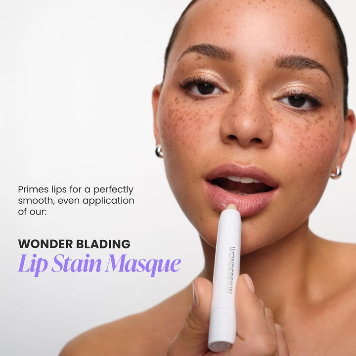 Wonderskin Lip Scrub - 3-in-1 Exfoliator & Moisturizer, Lip Exfoliator Scrub, Hydrating Balm for Soft, Nourished, Flake-Free Lips with One-Step Prep, 0.10oz Halalzen