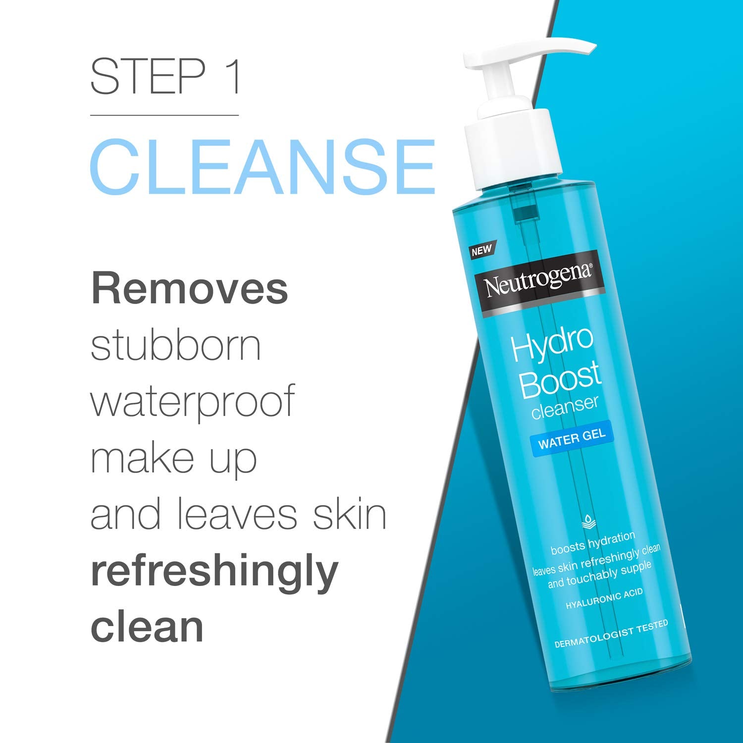 Neutrogena Hydro Boost Water Gel Facial Cleanser, with Hyaluronic Acid for Dry or Dehydrated Skin 200ml