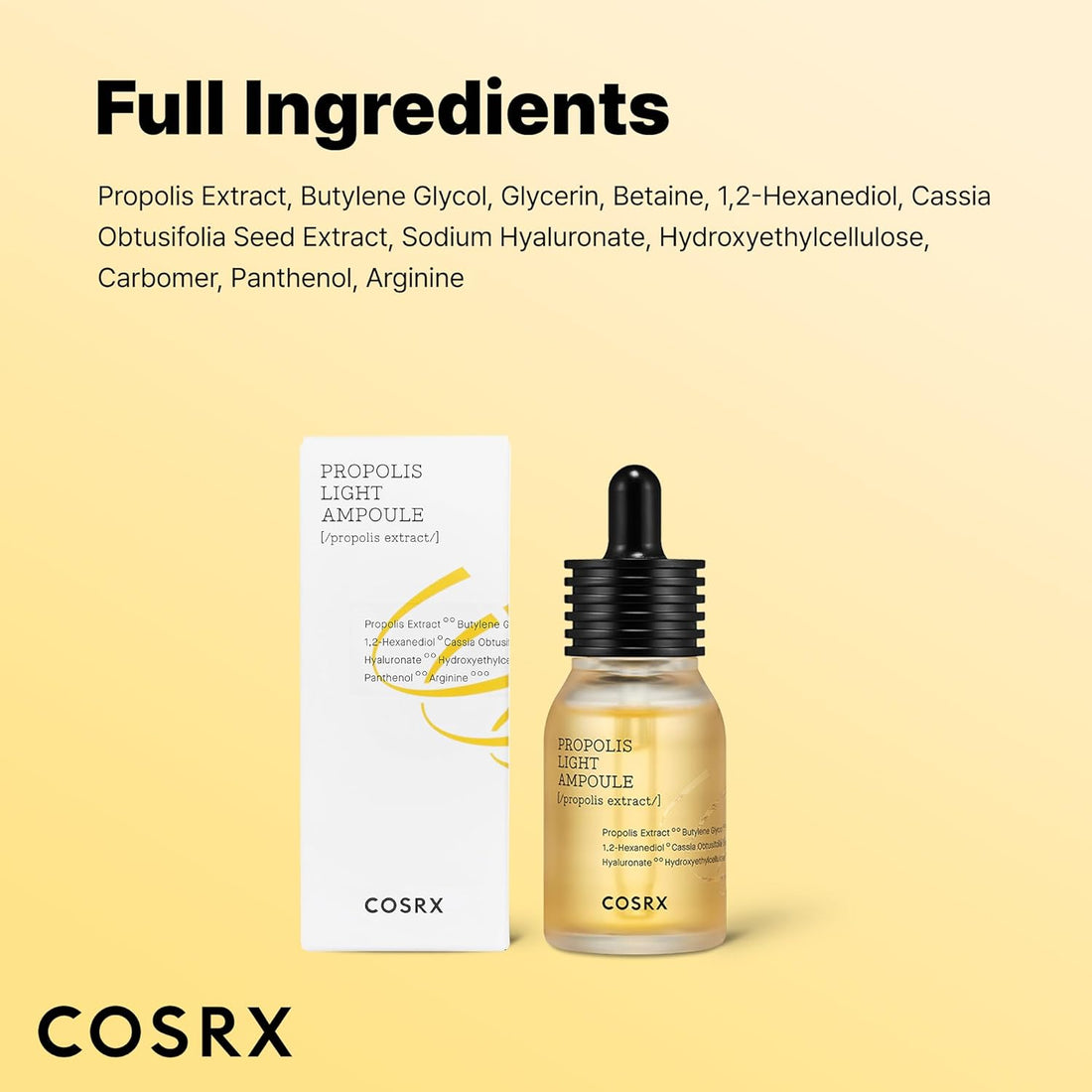 COSRX Propolis Ampoule, Glow Boosting Serum for Face with 73.5% Propolis Extract, 1.01fl.oz/30ml, Hydrating Essence for Sensitive Skin, Fine Lines, Uneven Skintone, Korean Skincare Halalzen
