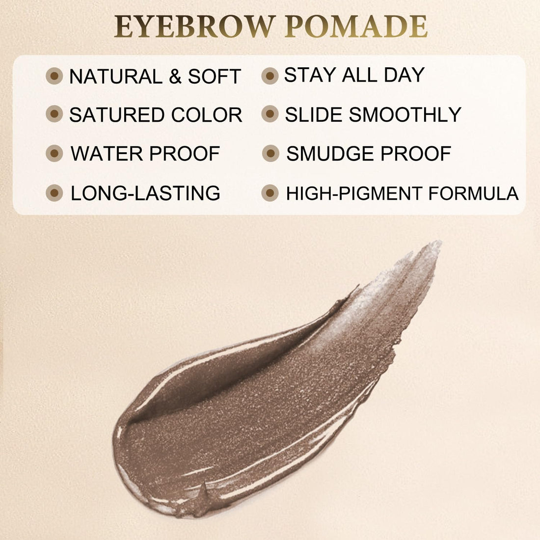 LAVONE Makeup Kit With Eyebrow Stamp Pencil, Waterproof Brow Pencil & Pomade, Eyeliner, Dual-ended Eyebrow Brush, Dark Brown