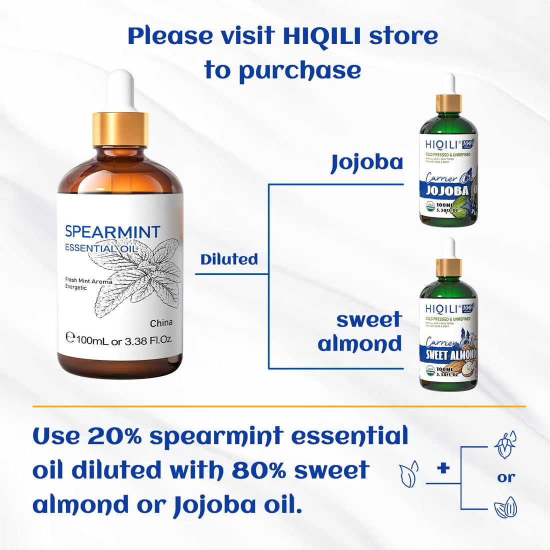 HIQILI 100ml Lavender Essential Oil Pure, 100% Natural Therapeutic Grade for Aromatherapy Diffuser, Skin Care, Hair, Includes Premium Quality Glass Dropper