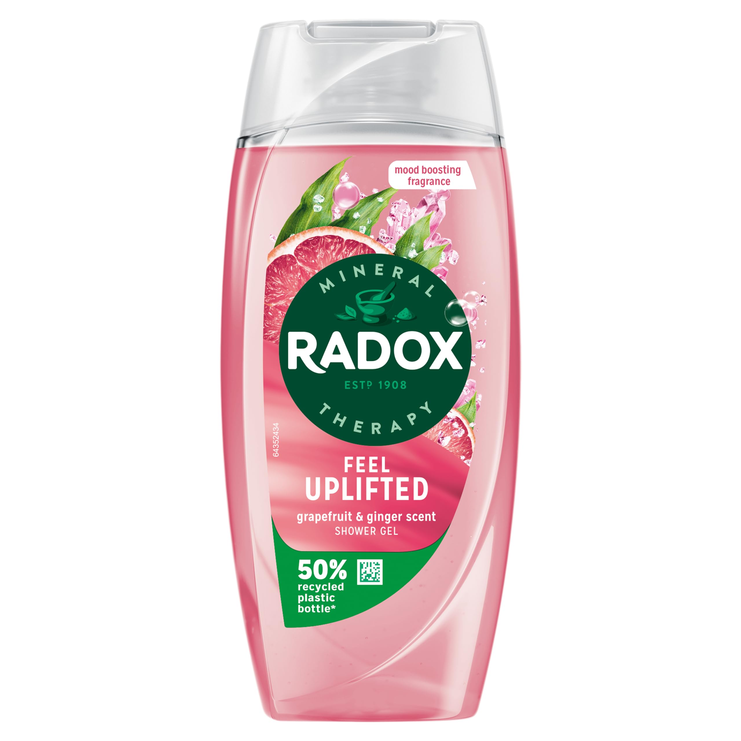 Radox Mineral Therapy Feel Uplifted Shower Gel body wash uniquely blended with minerals, herbs and a grapefruit & ginger scent for a mood-boosting experience 225 ml