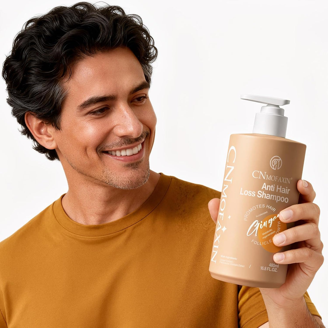 Anti Hair Loss Shampoo 480ml - Ginger Hair Growth & Castor Oil Strengthening Formula - Volumising Treatment with Rose Oil for Men & Women - Nourishes, Repairs & Thickens