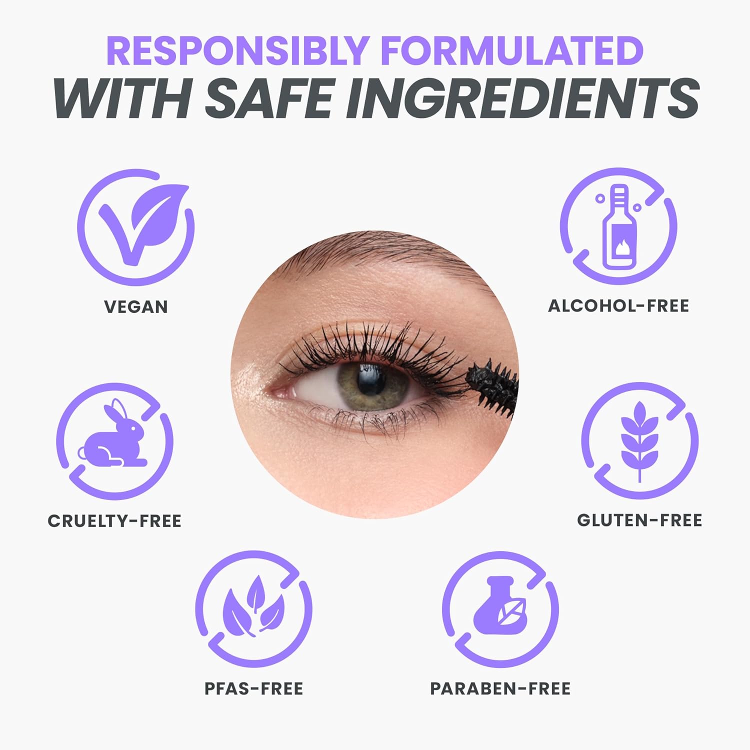 Wonderskin Mascara - Black Mascara for Volume, Length, and Curl - Lengthening, Volumizing & Smudge Proof Lash Makeup