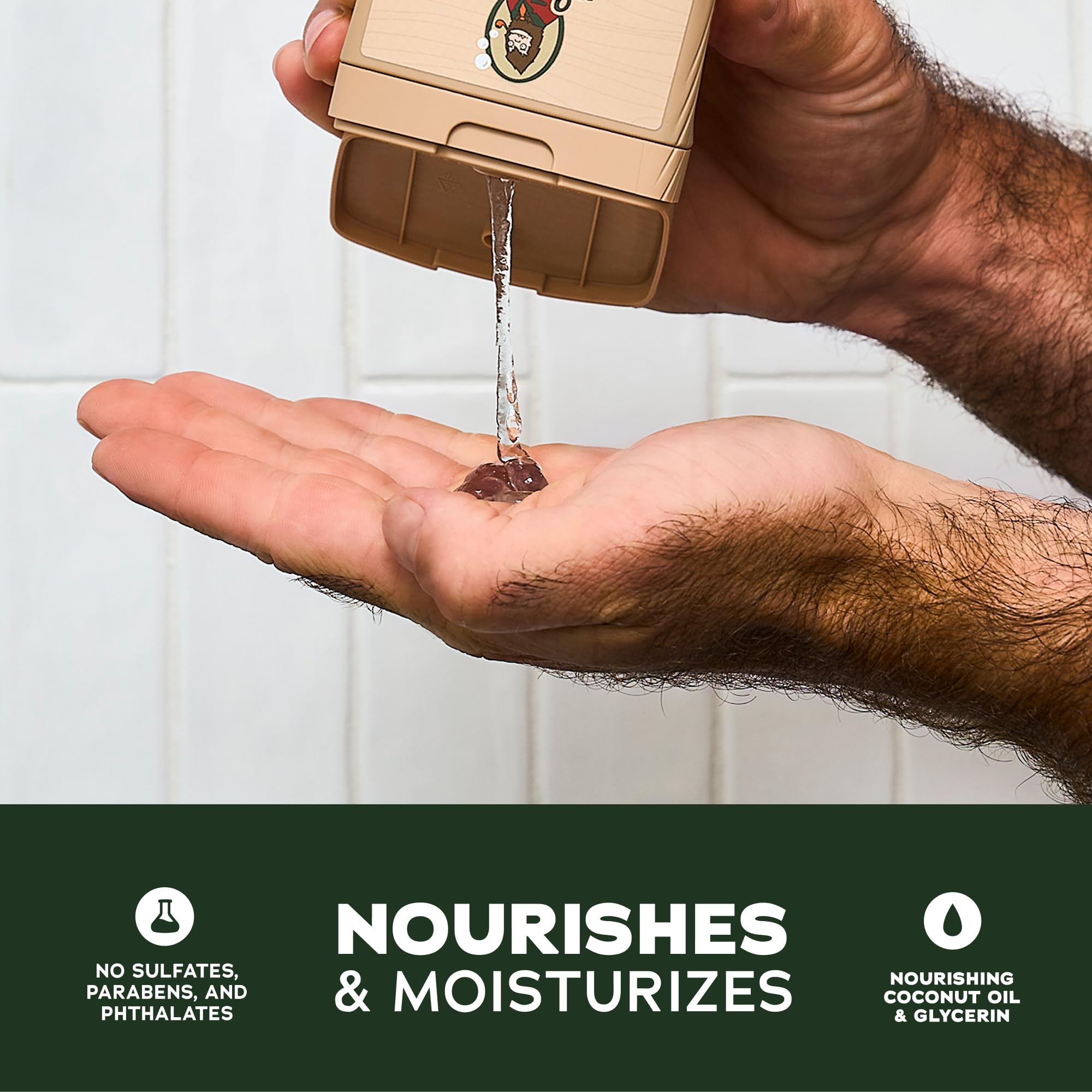 Dr. Squatch Natural Men's Body Wash Shower Gel - Cleansing, Nourishing, Long Lasting Scent, Moisturizing Body Wash for Men - Coconut Castaway + Wood Barrel Bourbon (14 oz, 2-Pack)