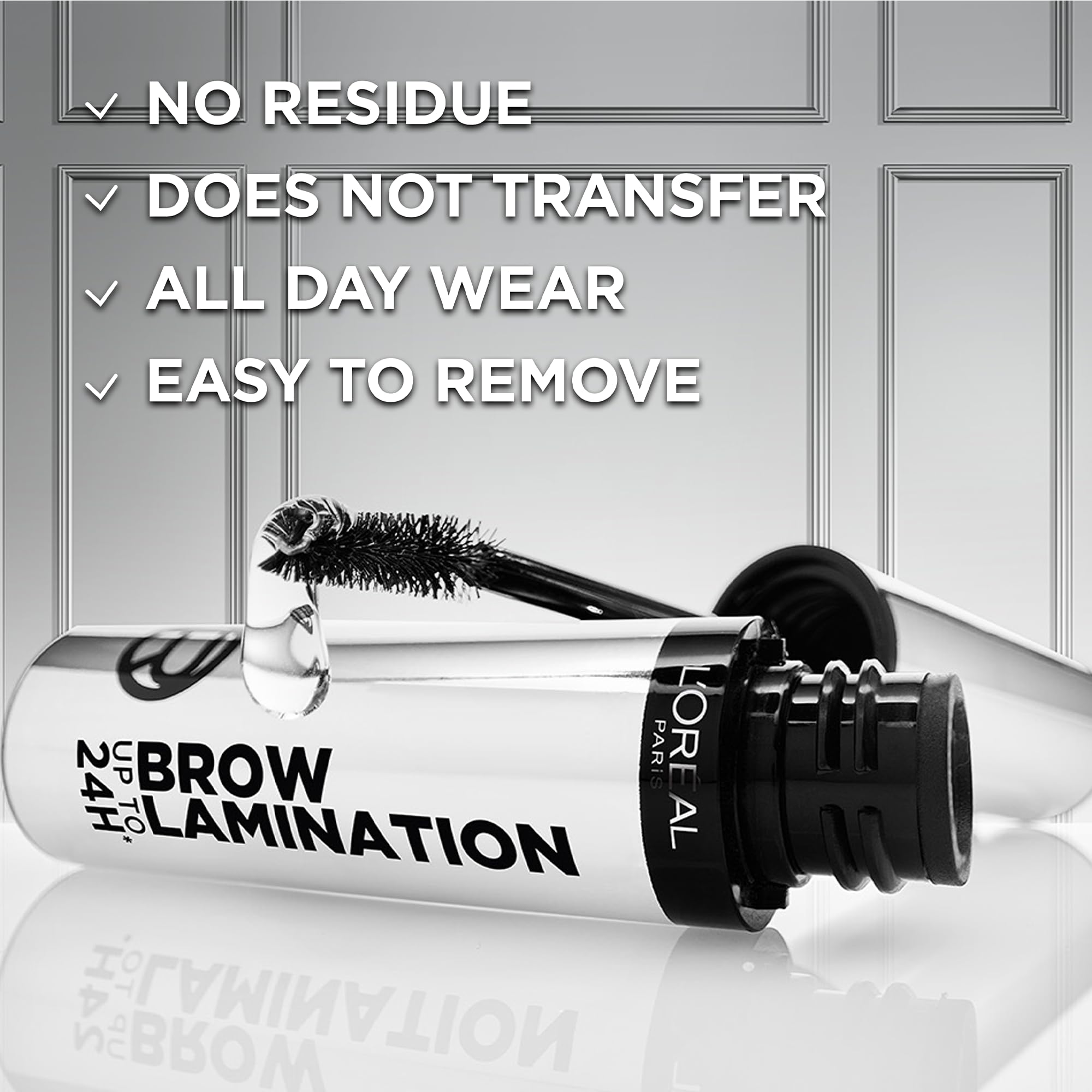 L'Oréal Paris Brow Lamination Gel, Hold for up to 24 Hours*, Day and Night, Lifted and Fuller-looking Brows, Infallible Brow Lamination Gel, Clear, 15g