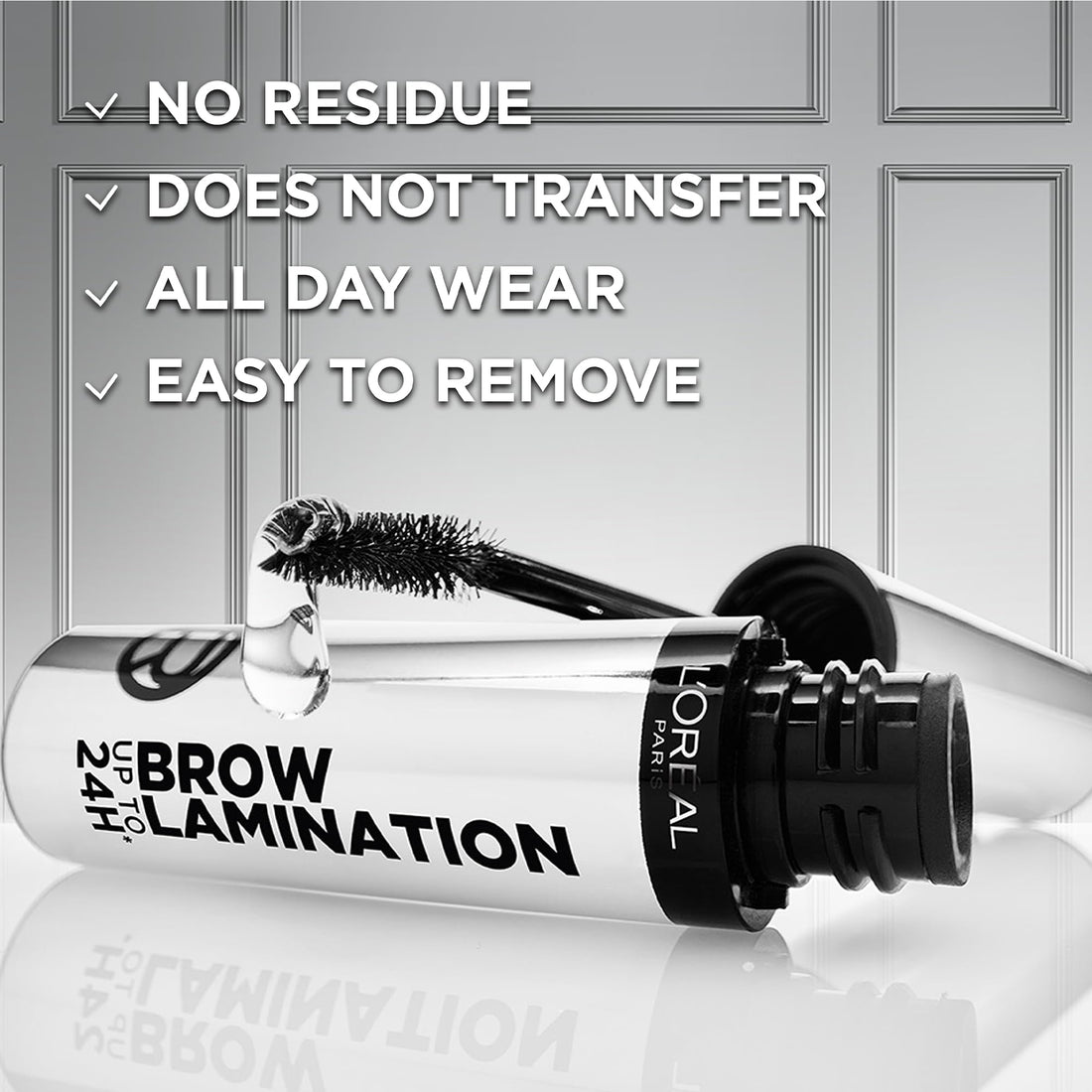 L'Oréal Paris Brow Lamination Gel, Hold for up to 24 Hours*, Day and Night, Lifted and Fuller-looking Brows, Infallible Brow Lamination Gel, Clear, 15g