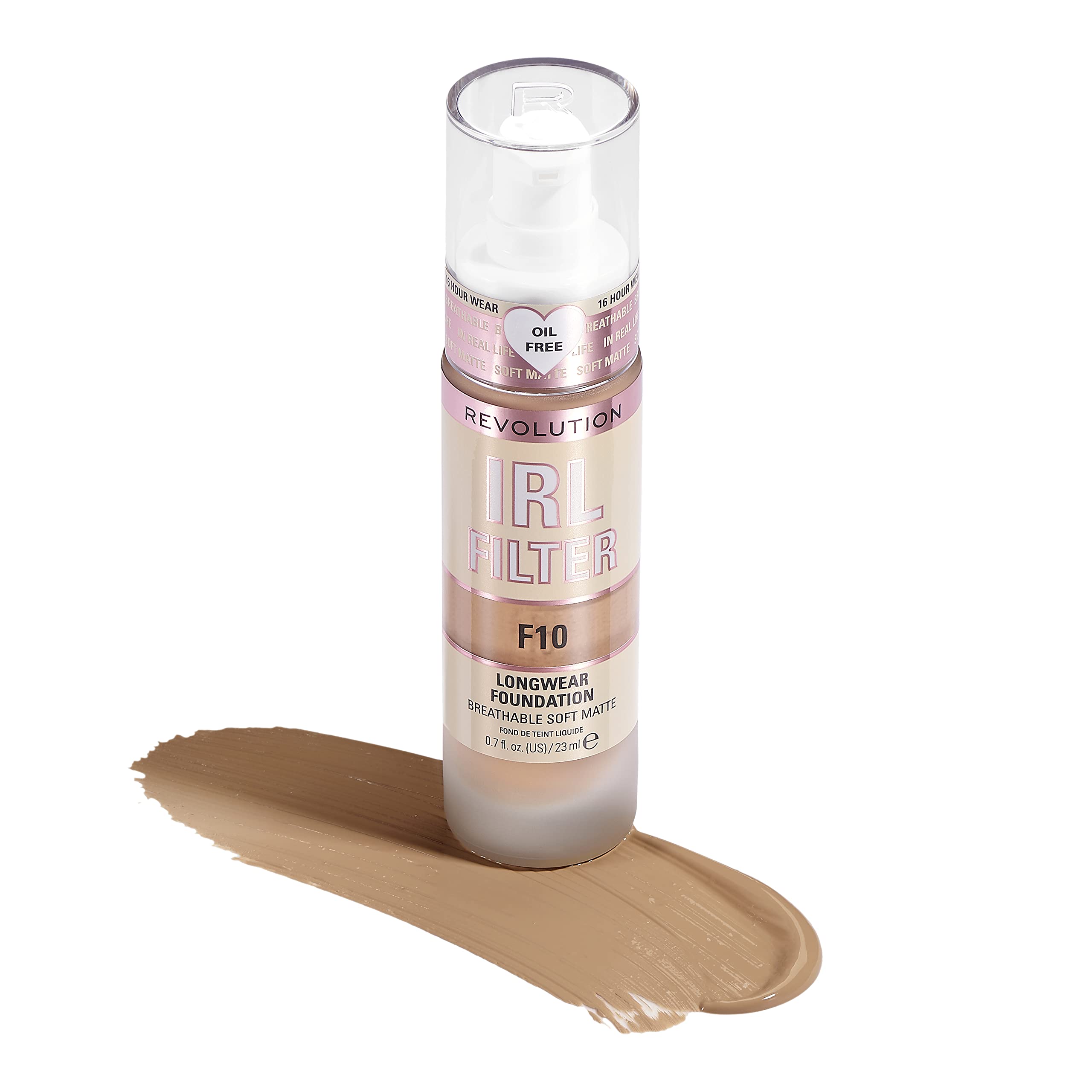 Makeup Revolution IRL Filter, Longwear Foundation, Medium to Full Coverage, Matte Finish, 16 Hour Wear, F5, Fair To Light Skin Tones, 23ml Halalzen