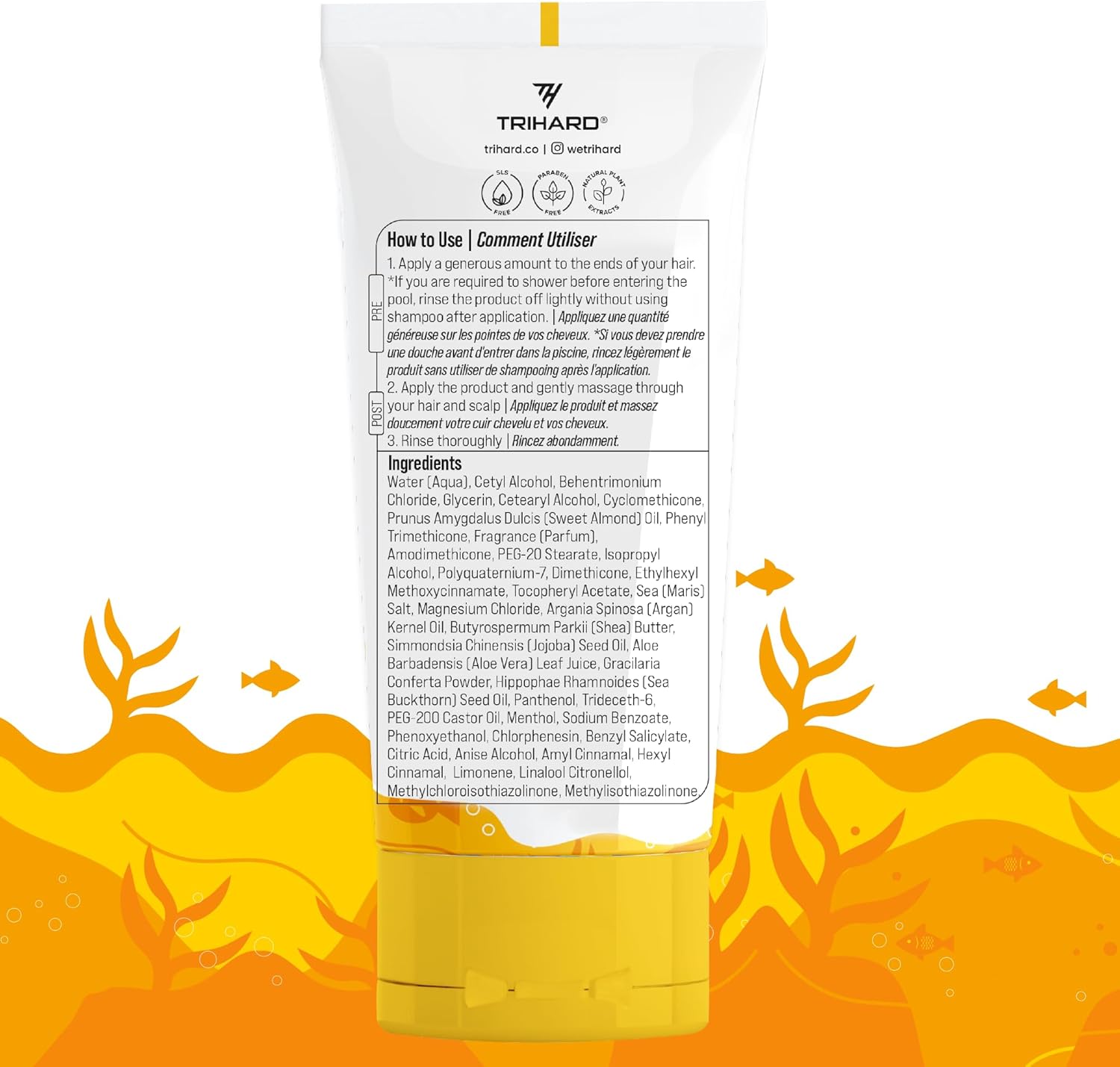 TRIHARD Kids Swim Conditioner, Chlorine Defense Pre and Post Swim Hair Protection from Chlorine, Saltwater, and Hard Water Chemicals, Hydrating Children’s Conditioner for Pool and Ocean
