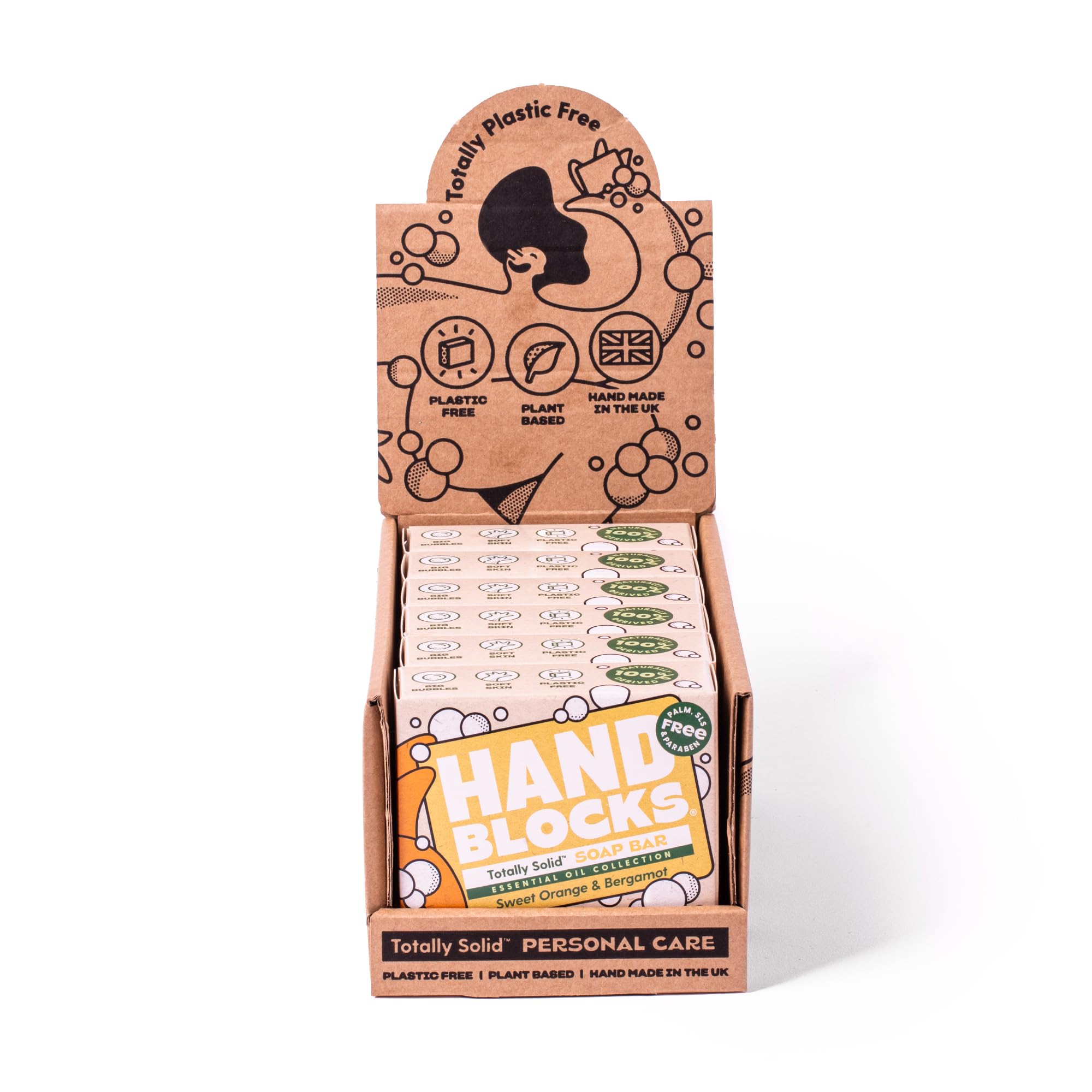 Hand Blocks: Cedarwrood & Eucalyptus (6 Pack) - Cold Processed Natural Soap Bars - Plastic, Palm, SLS, SLES & Paraben Free Halalzen