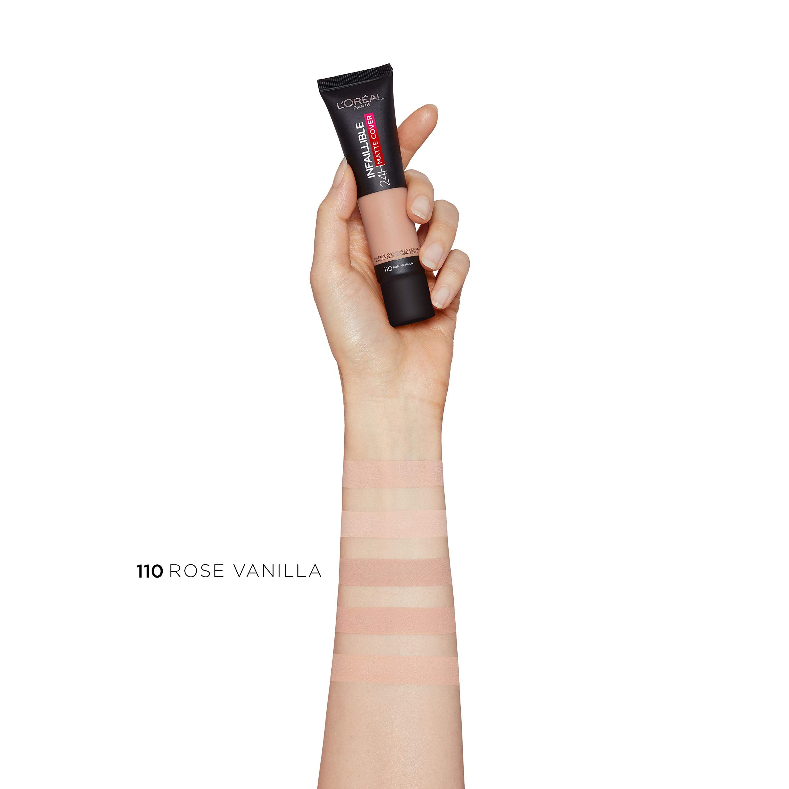 L'Oreal Paris Cover Liquid Foundation, With 4% Niacinamide, Long Lasting, Natural Finish, Available in 20 Shades, SPF 25, Infallible 32H Matte Cover, Shade 110, 30ml Halalzen