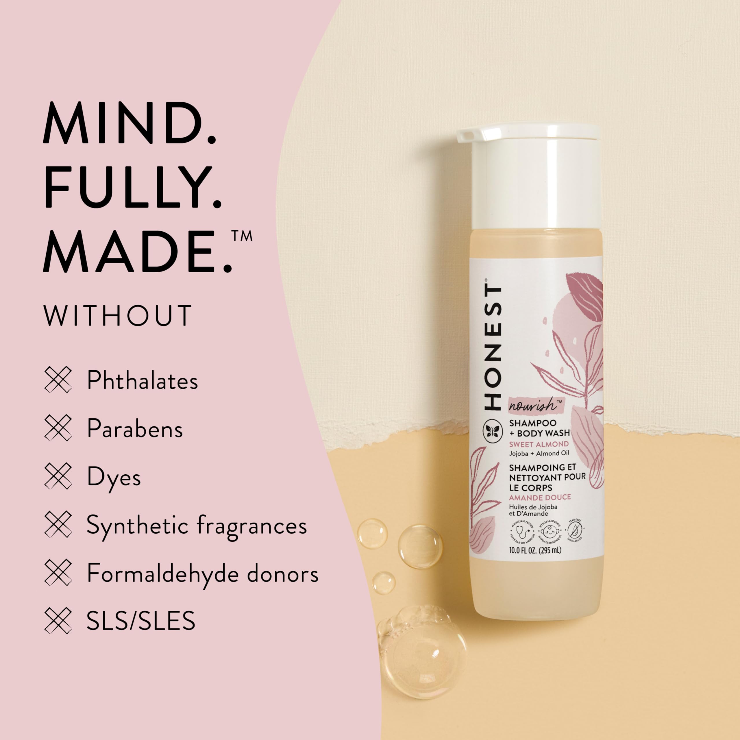 The Honest Company 2-in-1 Cleansing Shampoo Body Wash Gentle for Baby, Naturally Derived, Tear-free, Hypoallergenic, Lavender Calm, 18 fl oz Halalzen