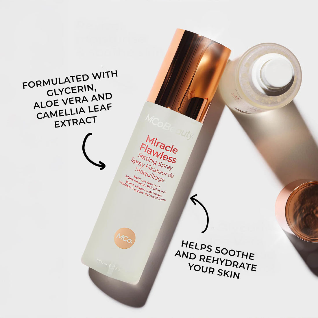 MCoBeauty - Miracle Flawless Setting Spray - Hydrating Multi-Use Mist with Aloe Vera and Glycerin - Primes, Sets and Refreshes Makeup - Setting Spray Makeup - 100ml Halalzen