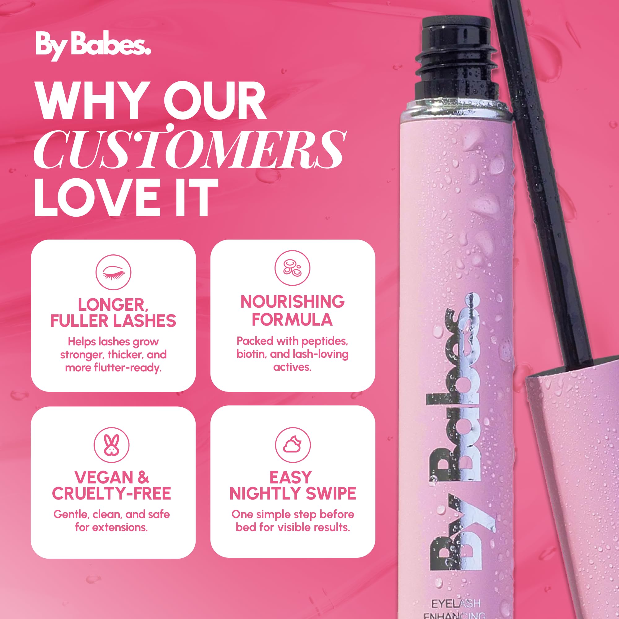 ByBabes Lash CEO Eyelash Growth Serum | Prostaglandin-Free Rapid Brow & Lash Serum For Growth, Lift & Thickness | See Fuller Looking, Healthier Eyebrows & Eyelashes In 4-6 Weeks | UK Made
