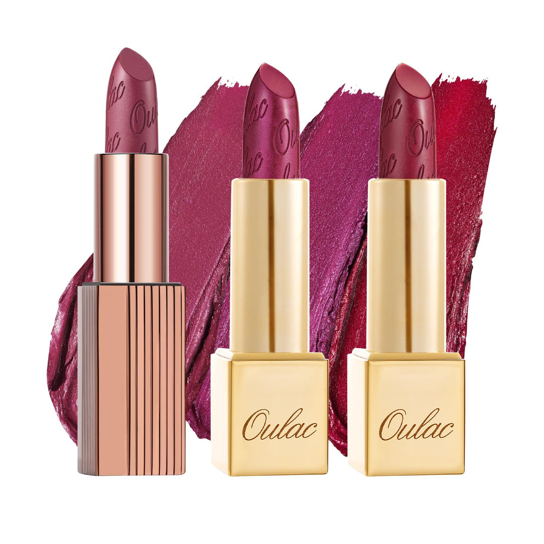 OULAC Metallic Shine Glitter Lipstick, Pink High Impact Lipcolor, Lightweight Soft and Ultra Hydrating, Long Lasting, Vegan & Cruelty-Free, Full-Coverage Lip Color 4.3 g/0.15 HIP & HIPPIE(11) Halalzen