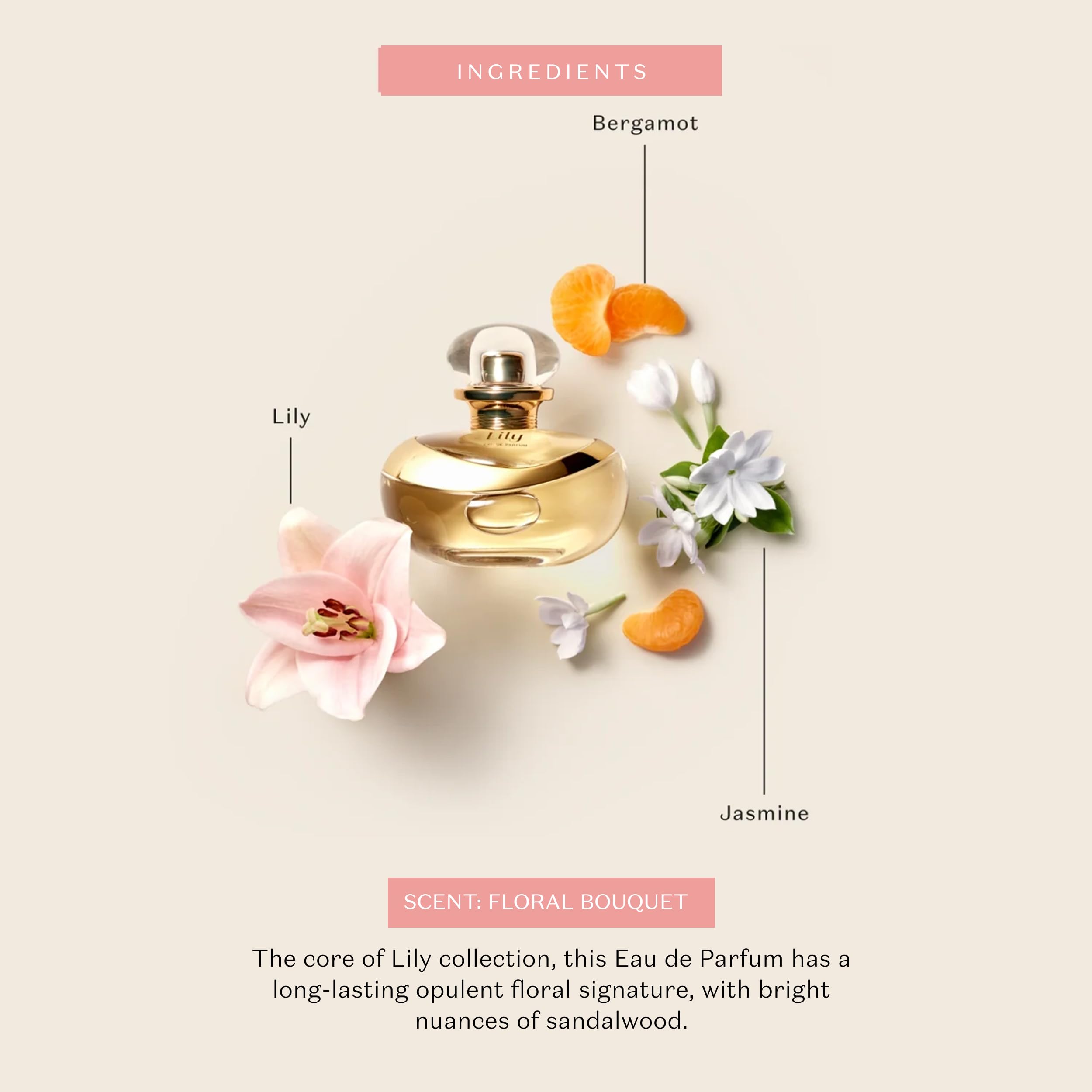 O Boticário Lily Eau de Parfum - Long Lasting Perfume for Women - 2.5 oz / 75 ml, Premium Brazilian Floral Fragrance with Lily & Jasmine Notes, Elegant Signature Scent, Women's Perfume Gift