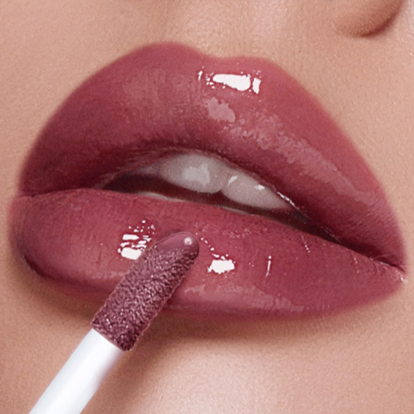 Lip Gloss and Lip Liner Set, Tinted Lip Gloss with Lip Pencil, Waterproof Long Lasting Glossy Lip Combo, Nude Lip Makeup Kit for Women (#V02+104) Halalzen