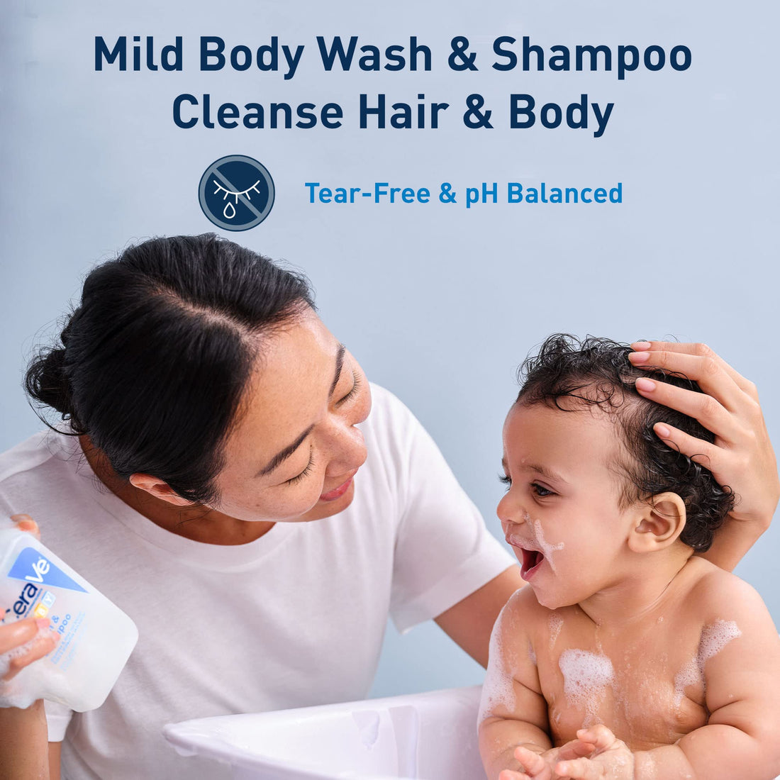 CeraVe Baby Wash & Shampoo, 2-in-1 Tear-Free for Skin Hair Fragrance, Paraben, Dye, Phthalates Sulfate Free Bath, Soap with Vitamin E 16 Ounce Halalzen
